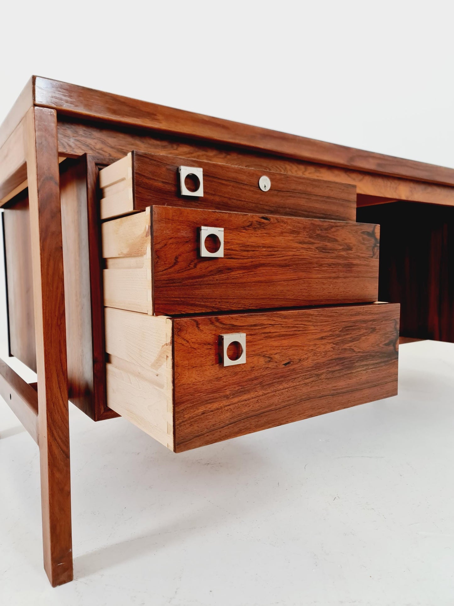 Danish Rosewood Freestanding desk by H.P Hansen, Denmark, 1960s