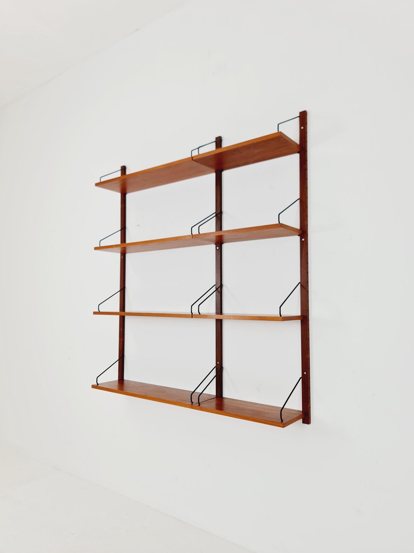 Midcentury Danish Teak Wall-Mounted Shelving Unit, by Royal for Poul Cadovius, 1960s