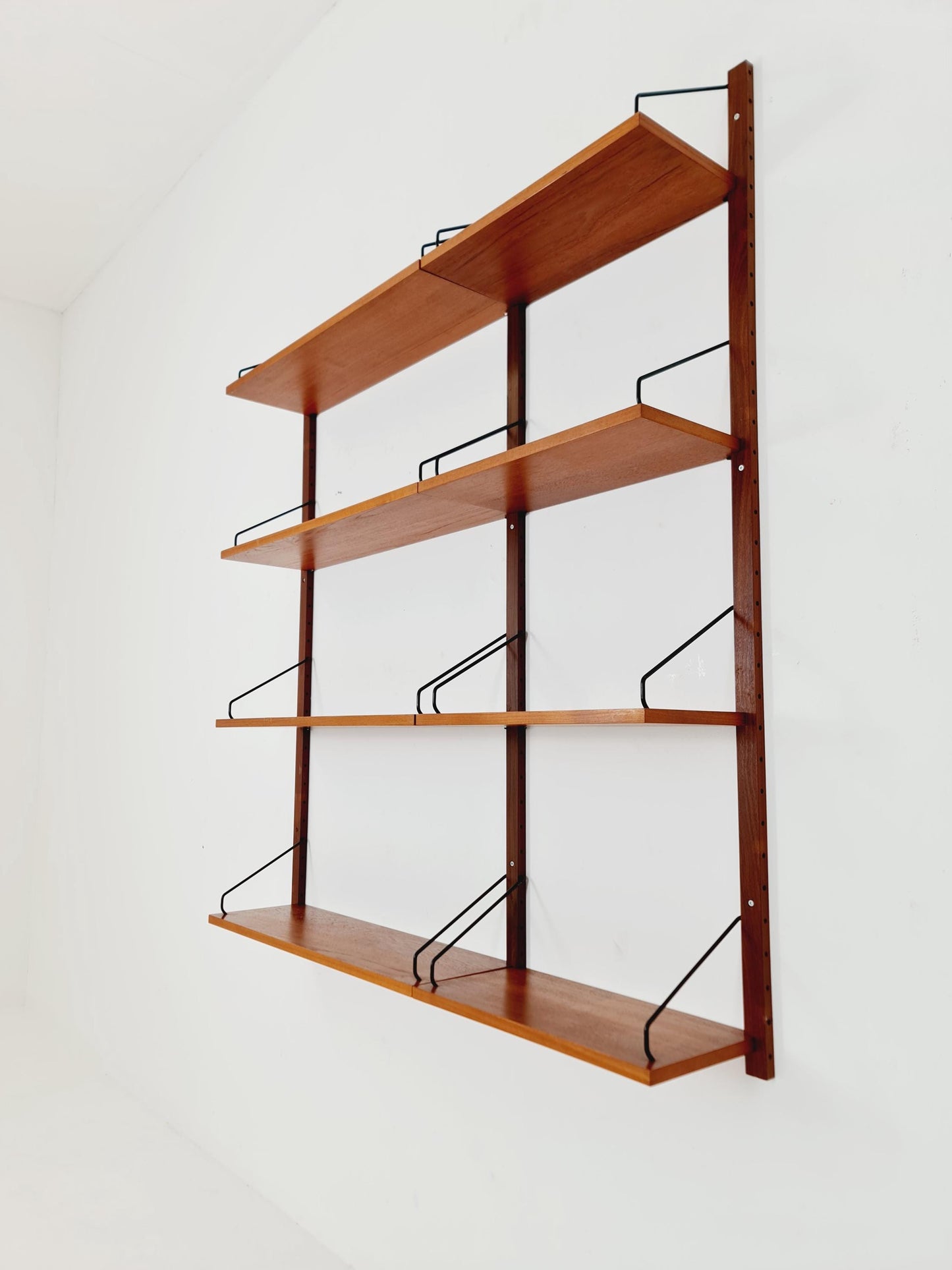 Midcentury Danish Teak Wall-Mounted Shelving Unit, by Royal for Poul Cadovius, 1960s