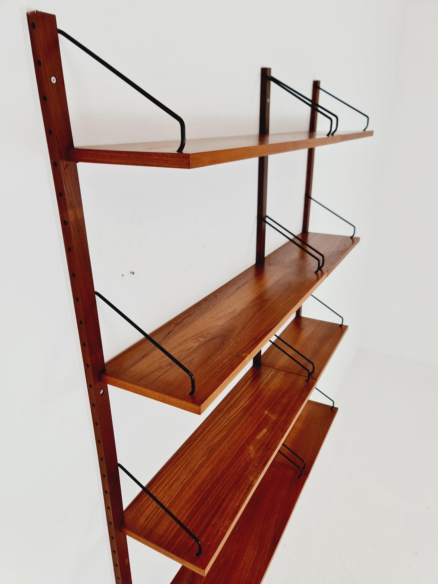 Midcentury Danish Teak Wall-Mounted Shelving Unit, by Royal for Poul Cadovius, 1960s