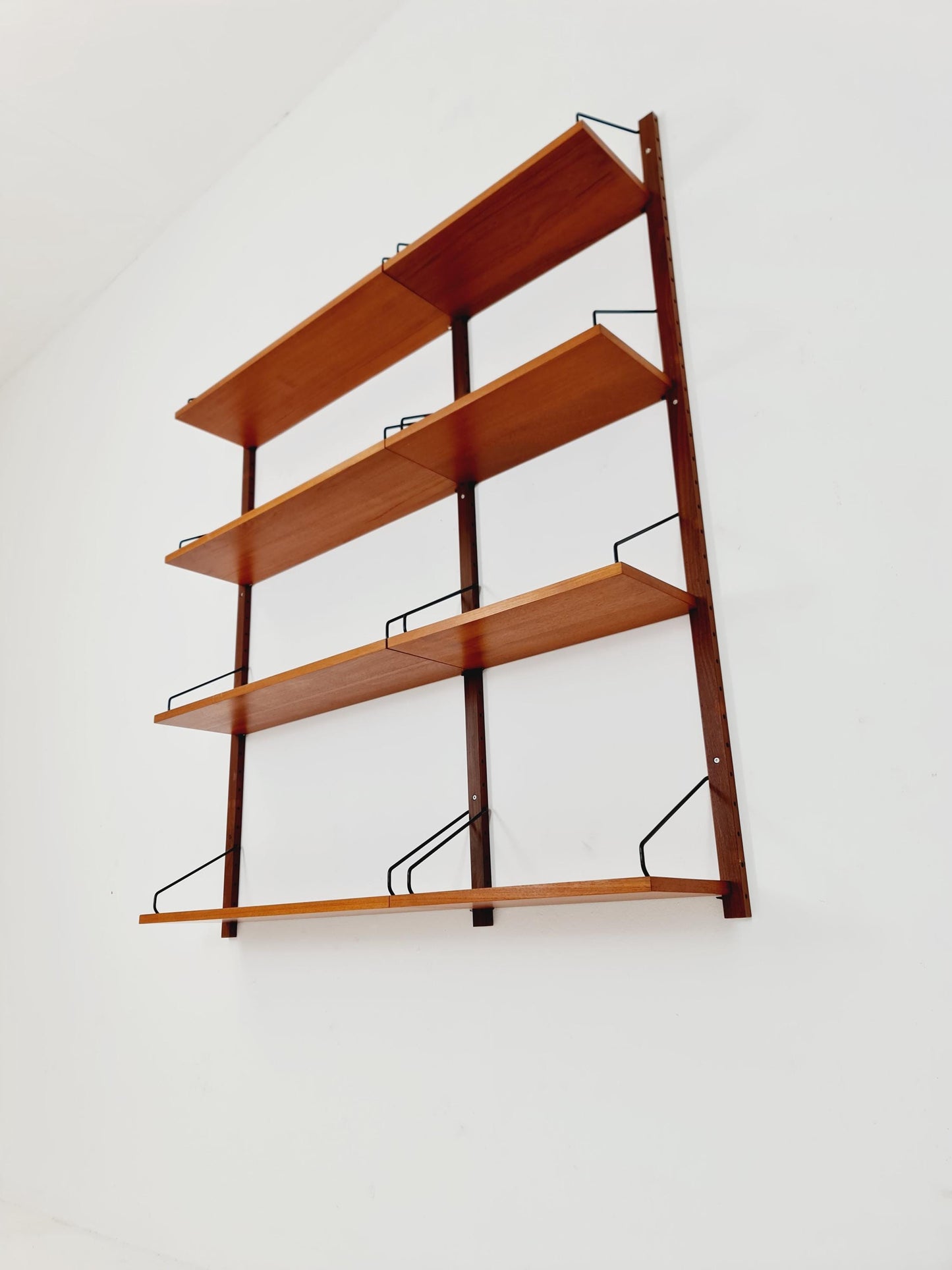 Midcentury Danish Teak Wall-Mounted Shelving Unit, by Royal for Poul Cadovius, 1960s
