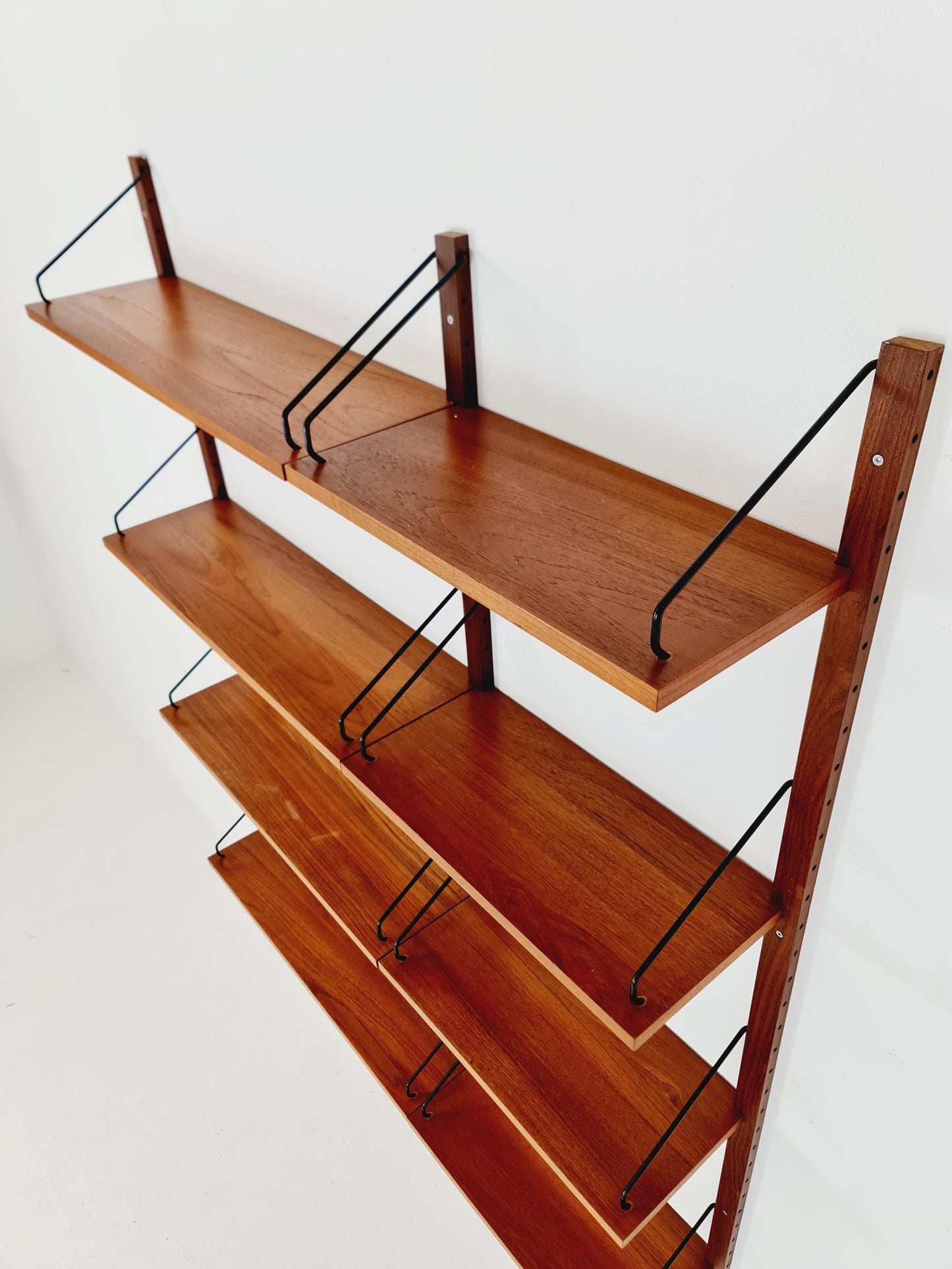 Midcentury Danish Teak Wall-Mounted Shelving Unit, by Royal for Poul Cadovius, 1960s