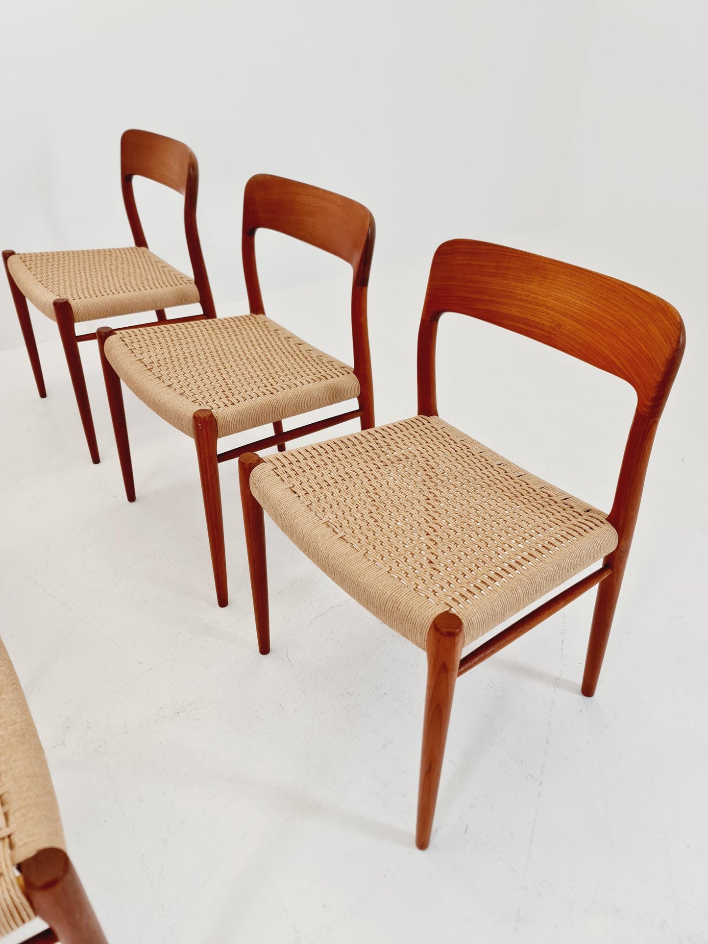 MidCentury Danish teak Dining Chairs Niels O.Moller, 1960s Modell 75 ,Set of 6