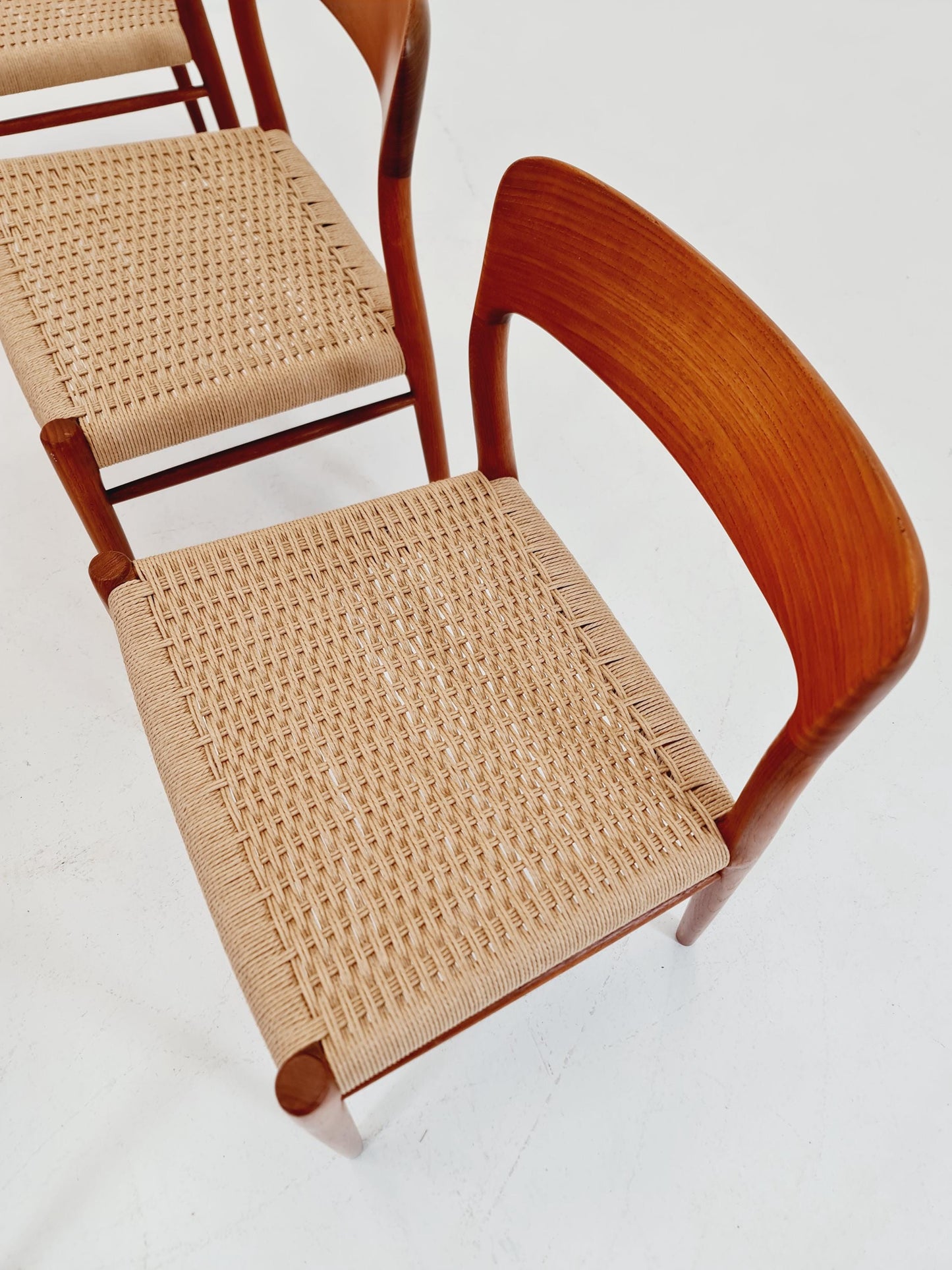 MidCentury Danish teak Dining Chairs Niels O.Moller, 1960s Modell 75 ,Set of 6