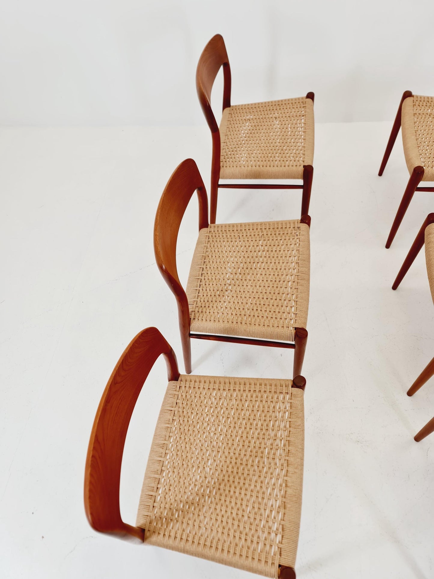 MidCentury Danish teak Dining Chairs Niels O.Moller, 1960s Modell 75 ,Set of 6