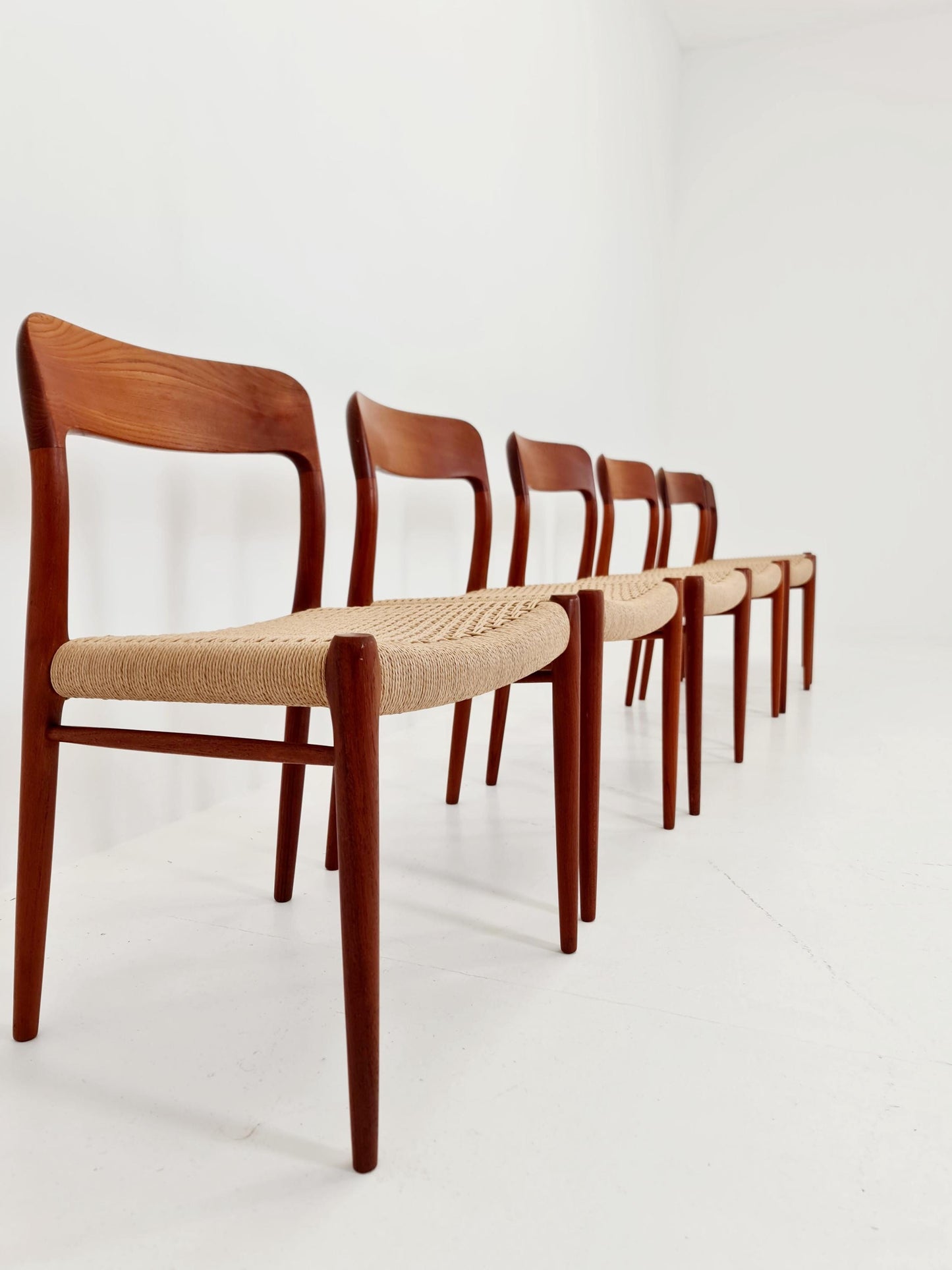 MidCentury Danish teak Dining Chairs Niels O.Moller, 1960s Modell 75 ,Set of 6
