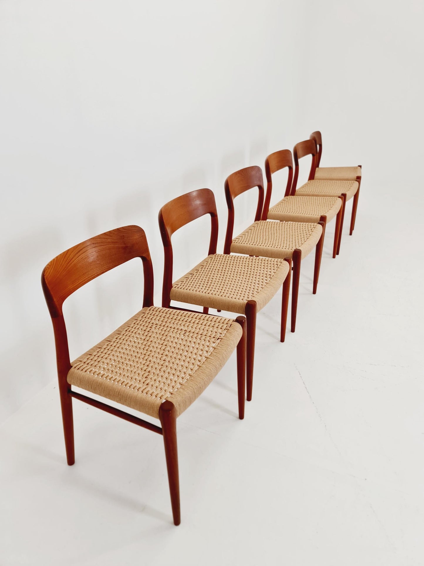MidCentury Danish teak Dining Chairs Niels O.Moller, 1960s Modell 75 ,Set of 6