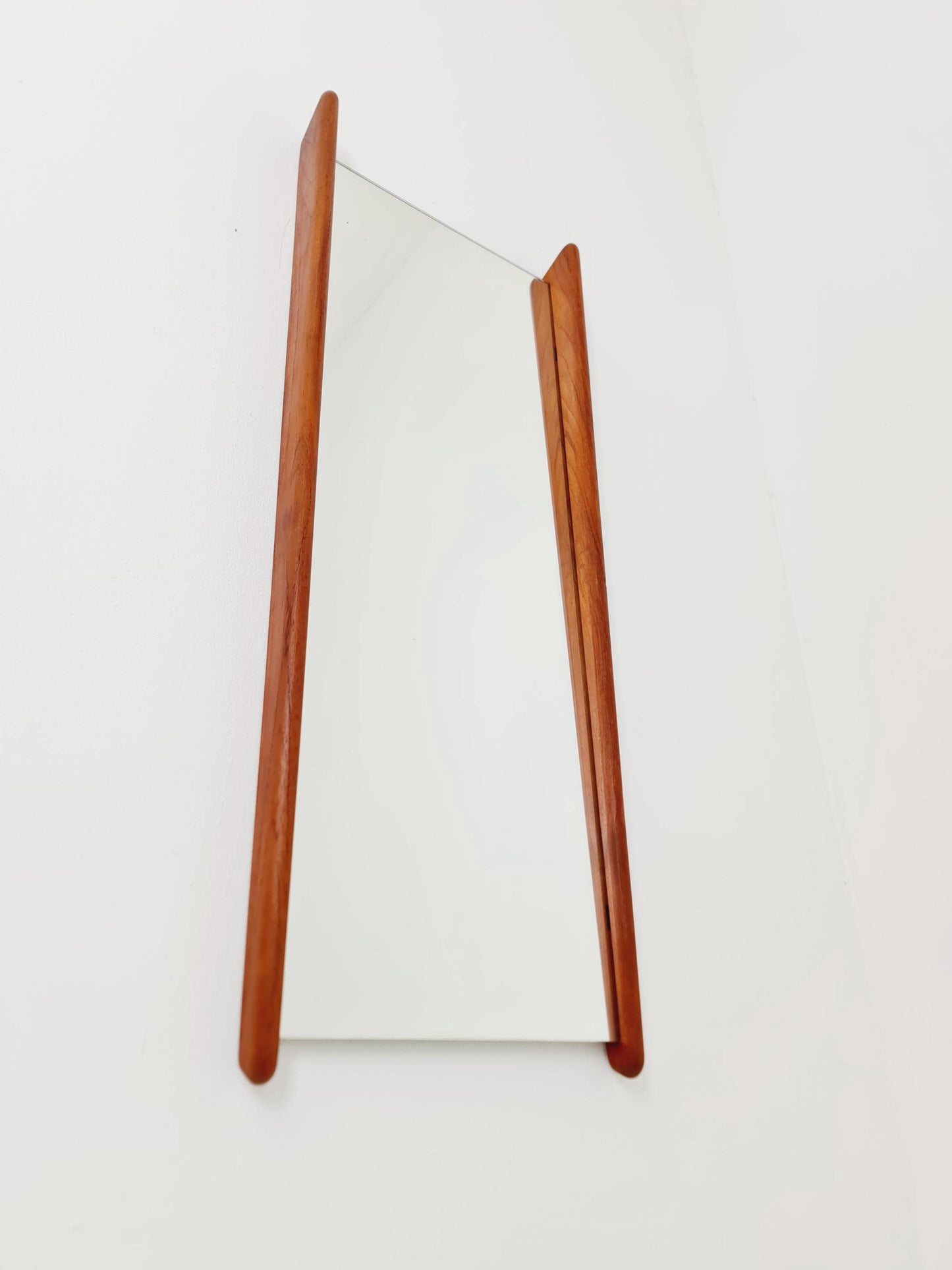 Teak Danish mid-century Modern wall-mounted mirror By Uno & Östen Kristiansen for Luxus 1960s