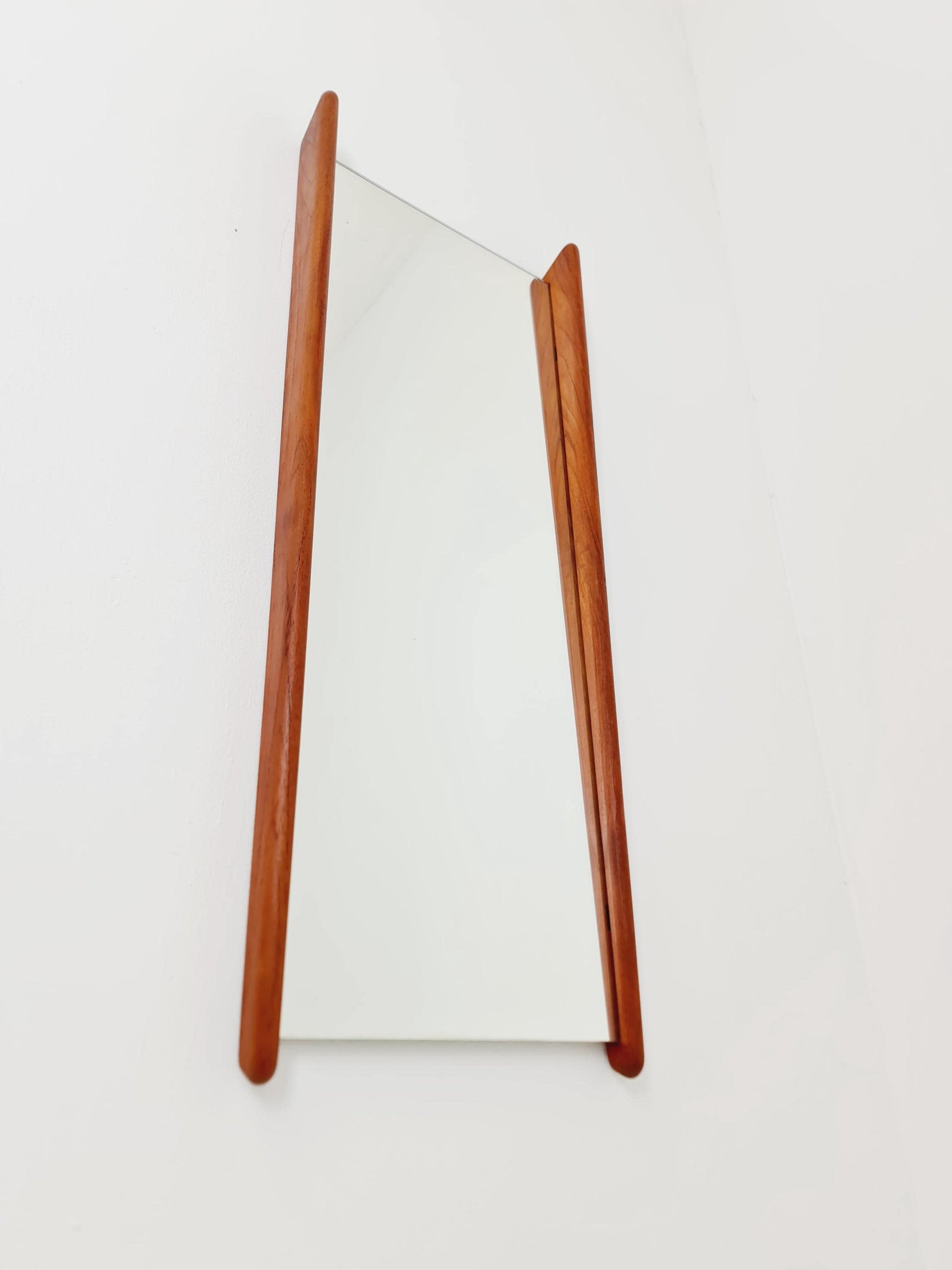 Teak Danish mid-century Modern wall-mounted mirror By Uno & Östen Kristiansen for Luxus 1960s