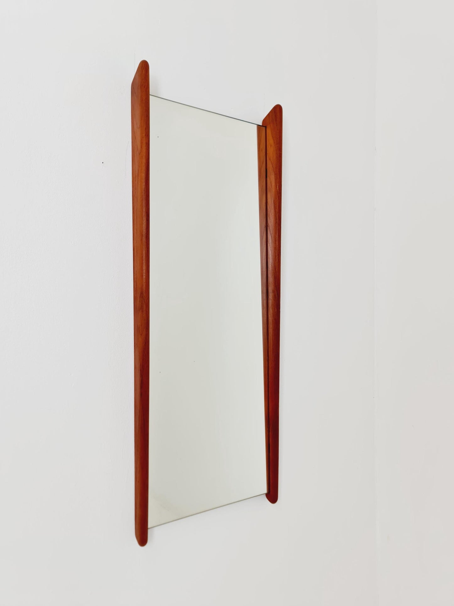 Teak Danish mid-century Modern wall-mounted mirror By Uno & Östen Kristiansen for Luxus 1960s