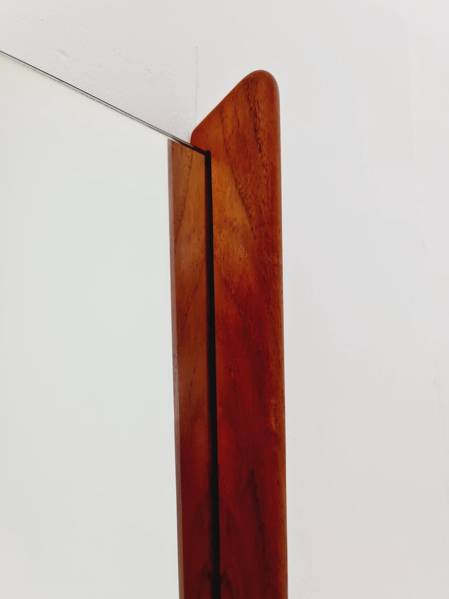 Teak Danish mid-century Modern wall-mounted mirror By Uno & Östen Kristiansen for Luxus 1960s