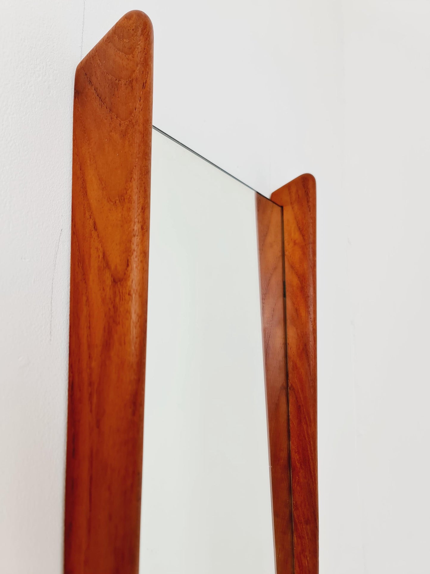 Teak Danish mid-century Modern wall-mounted mirror By Uno & Östen Kristiansen for Luxus 1960s