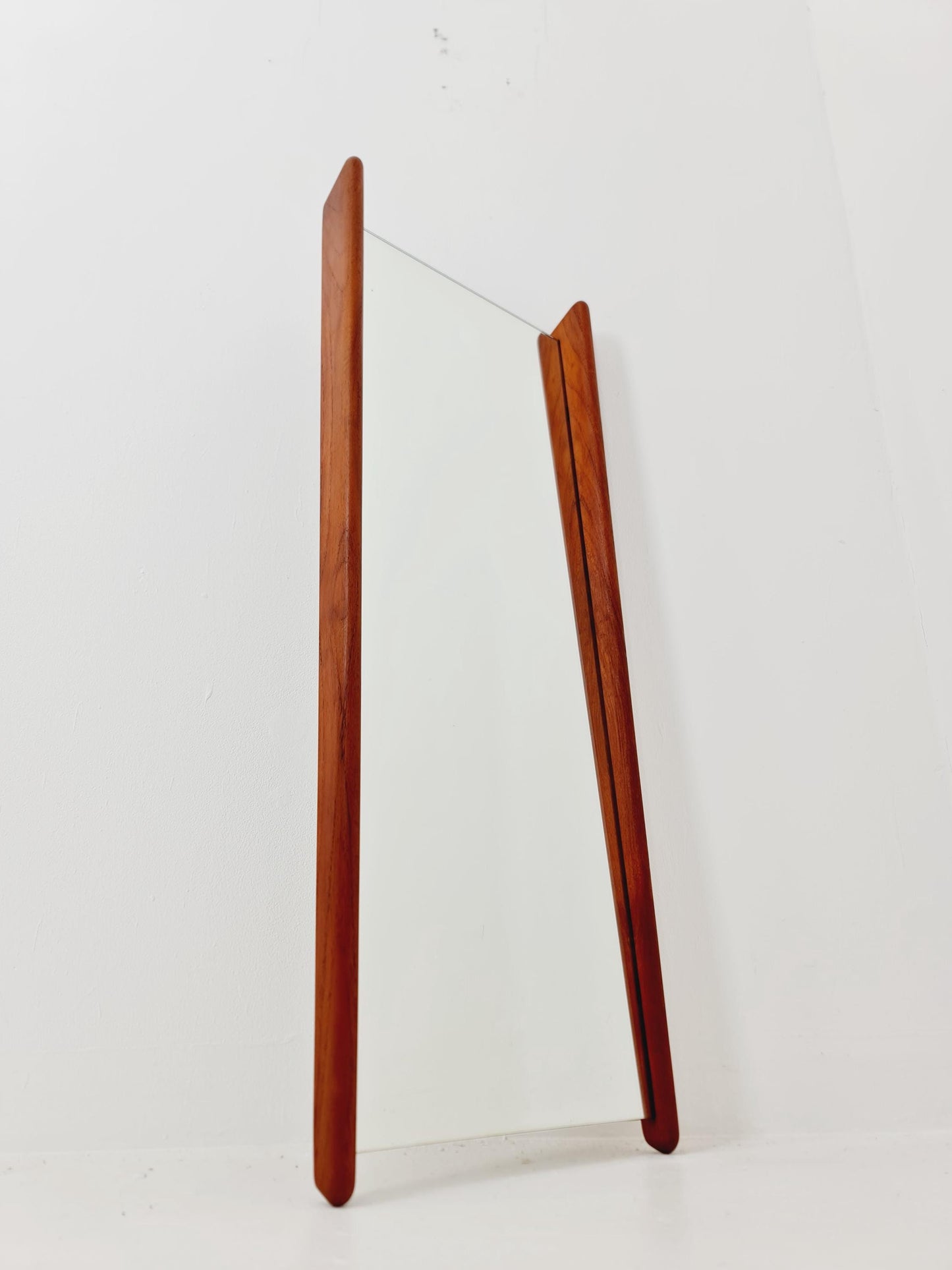Teak Danish mid-century Modern wall-mounted mirror By Uno & Östen Kristiansen for Luxus 1960s