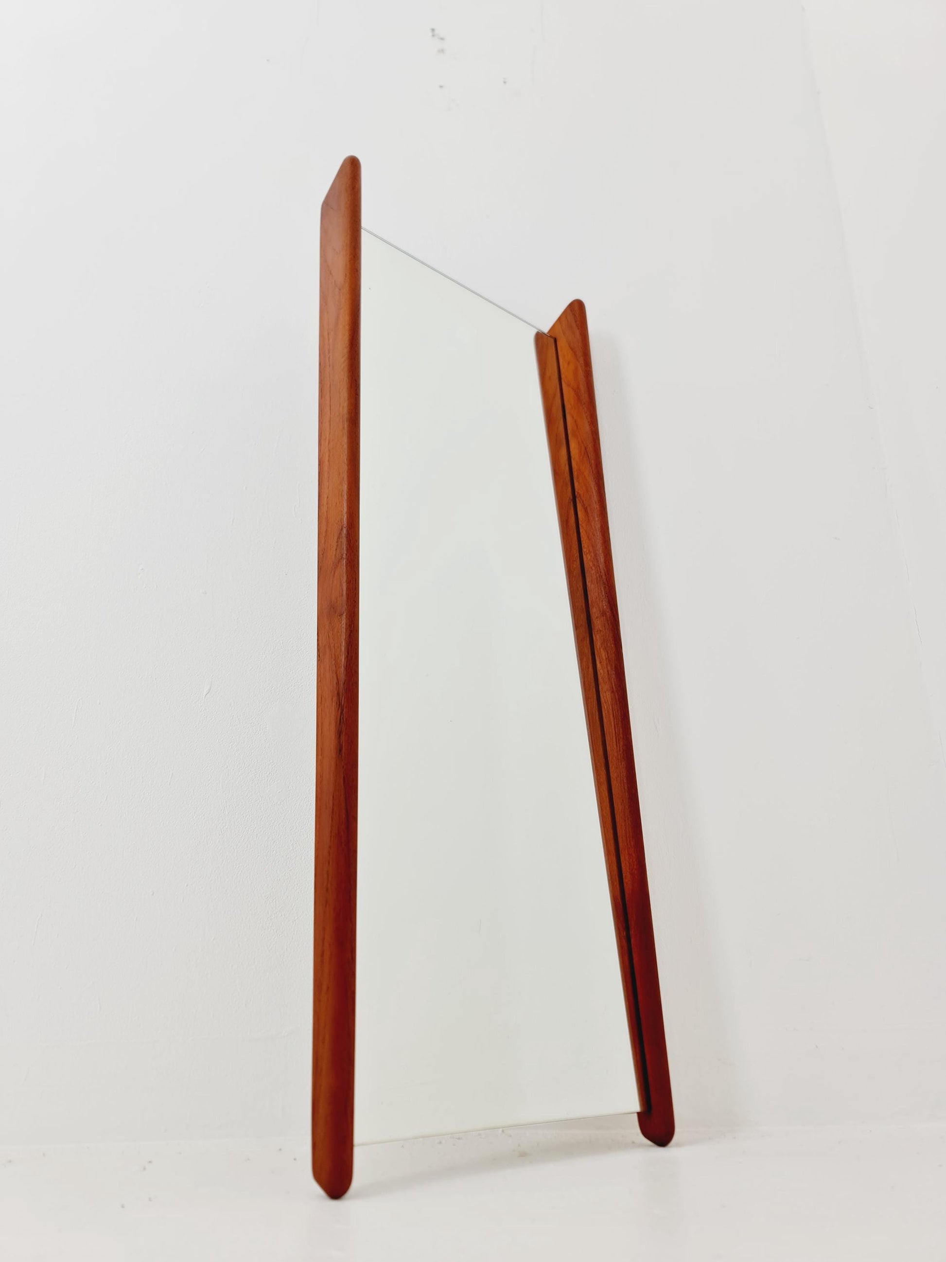 Teak Danish mid-century Modern wall-mounted mirror By Uno & Östen Kristiansen for Luxus 1960s