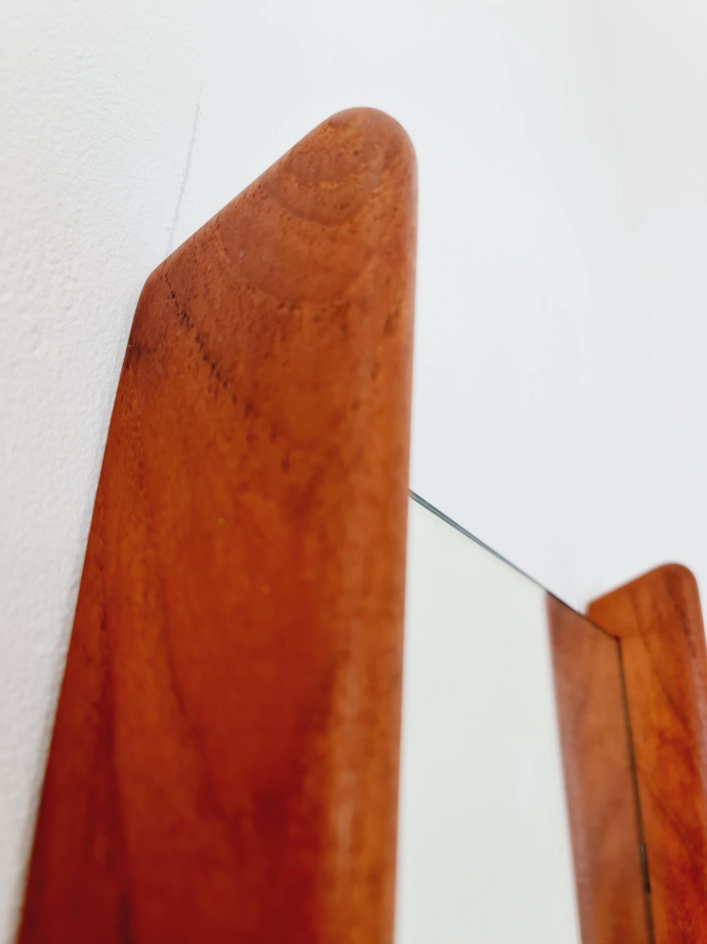 Teak Danish mid-century Modern wall-mounted mirror By Uno & Östen Kristiansen for Luxus 1960s