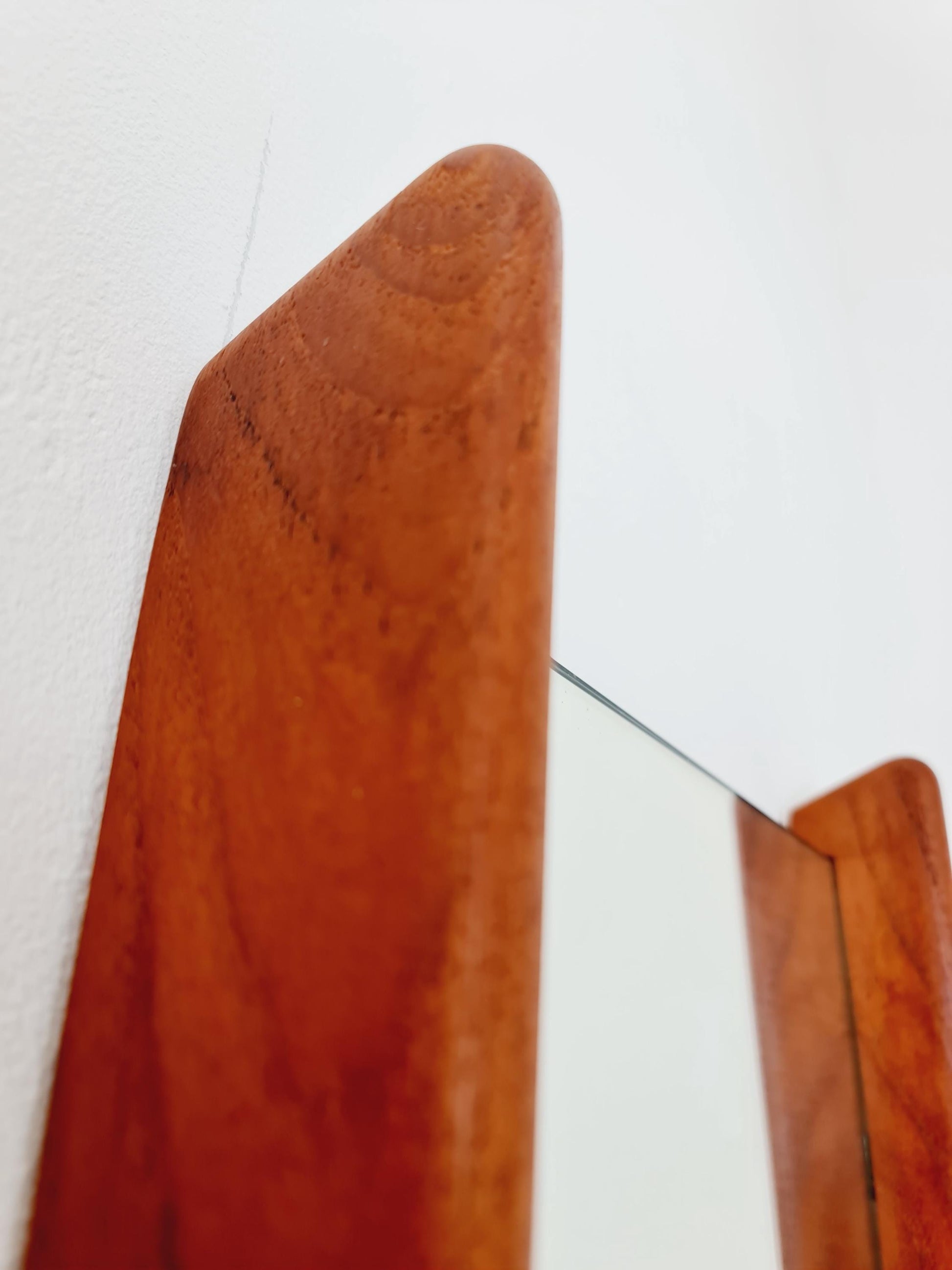Teak Danish mid-century Modern wall-mounted mirror By Uno & Östen Kristiansen for Luxus 1960s