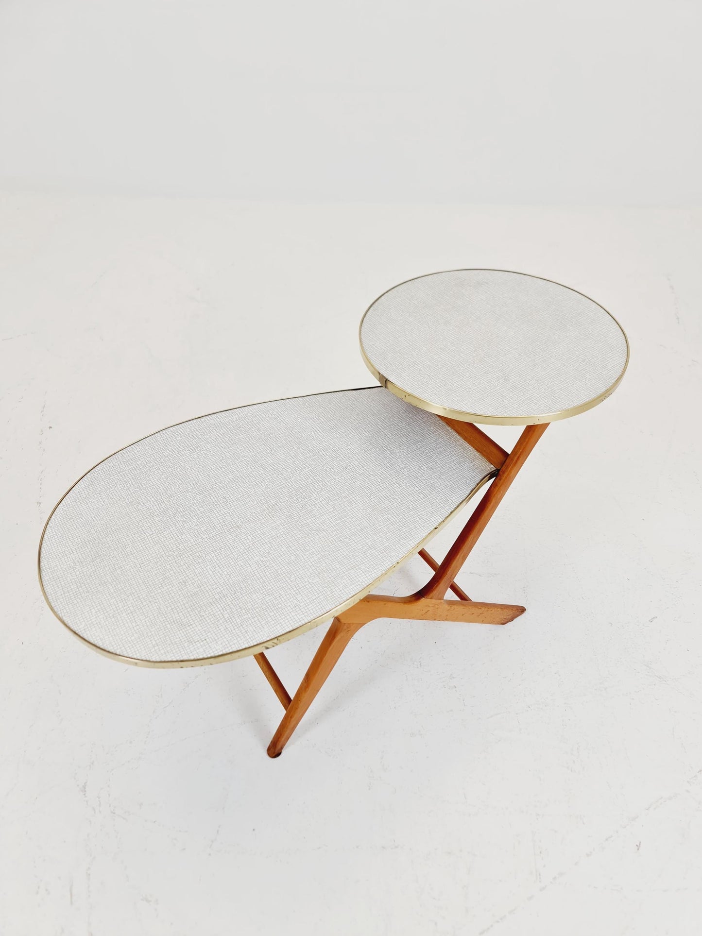 Big 1950s German Plant Stand, Vintage Mid-Century Minimalist Indoor Plant Stand Side Table Retro flower table By Opal