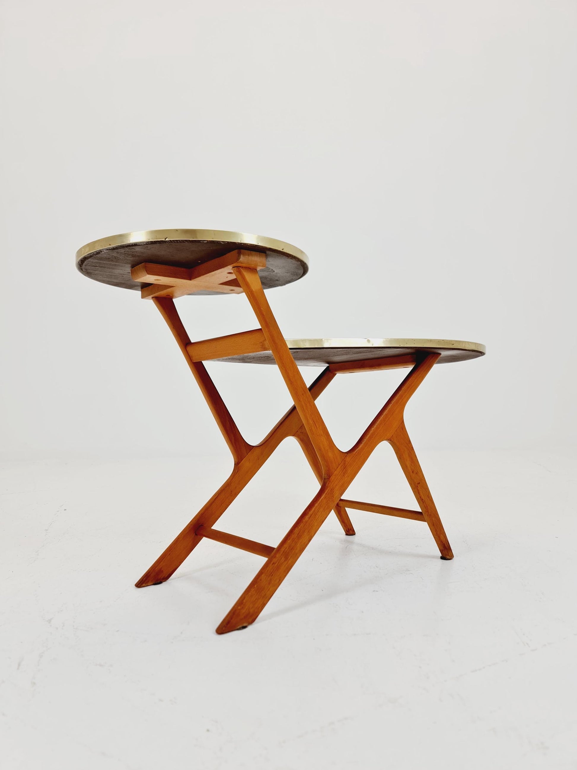 Big 1950s German Plant Stand, Vintage Mid-Century Minimalist Indoor Plant Stand Side Table Retro flower table By Opal