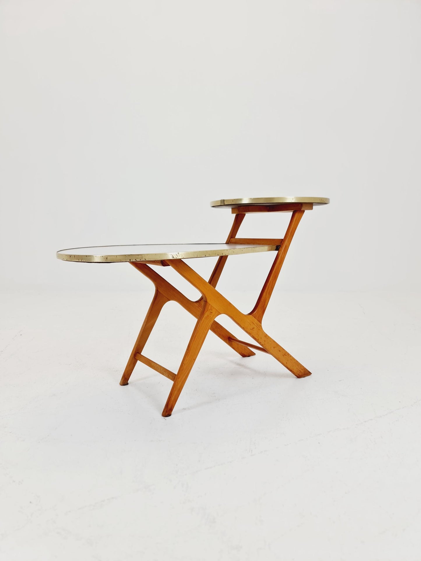 Big 1950s German Plant Stand, Vintage Mid-Century Minimalist Indoor Plant Stand Side Table Retro flower table By Opal
