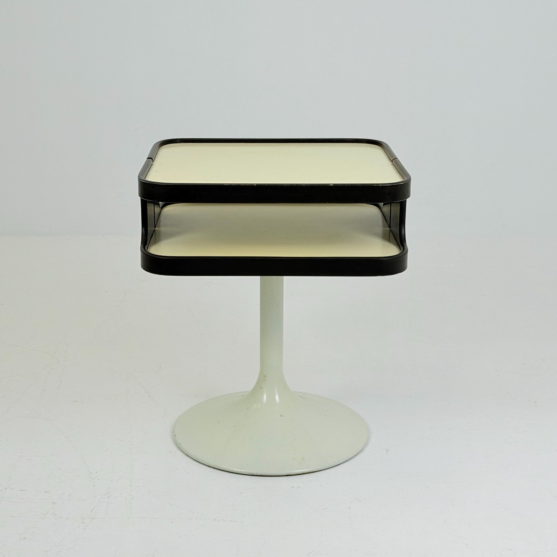 Mid Century Luna Space Age Side Table by Opal Germany 1970s – White Tulip Bedside
