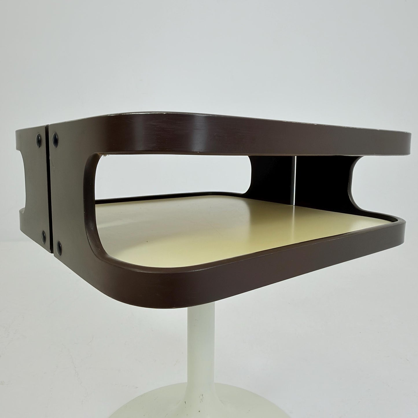Mid Century Luna Space Age Side Table by Opal Germany 1970s – White Tulip Bedside