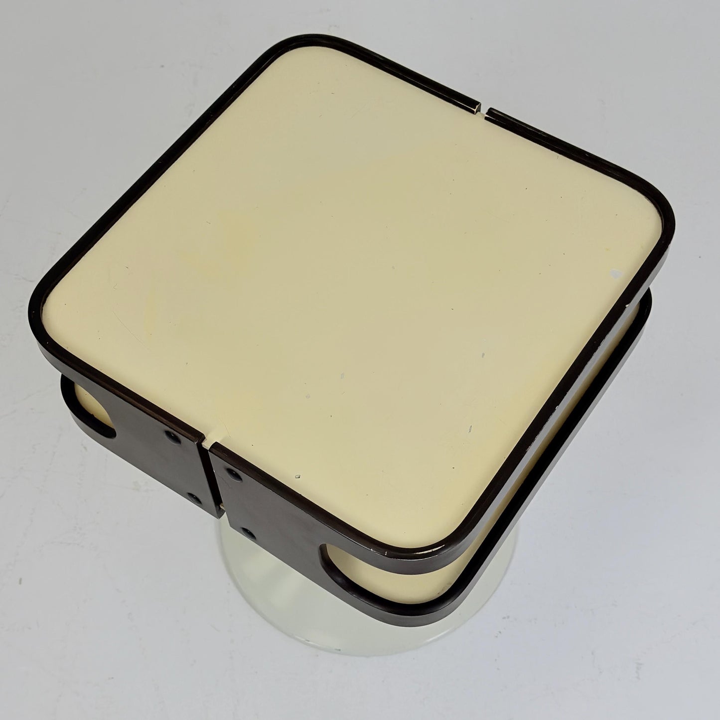 Mid Century Luna Space Age Side Table by Opal Germany 1970s – White Tulip Bedside