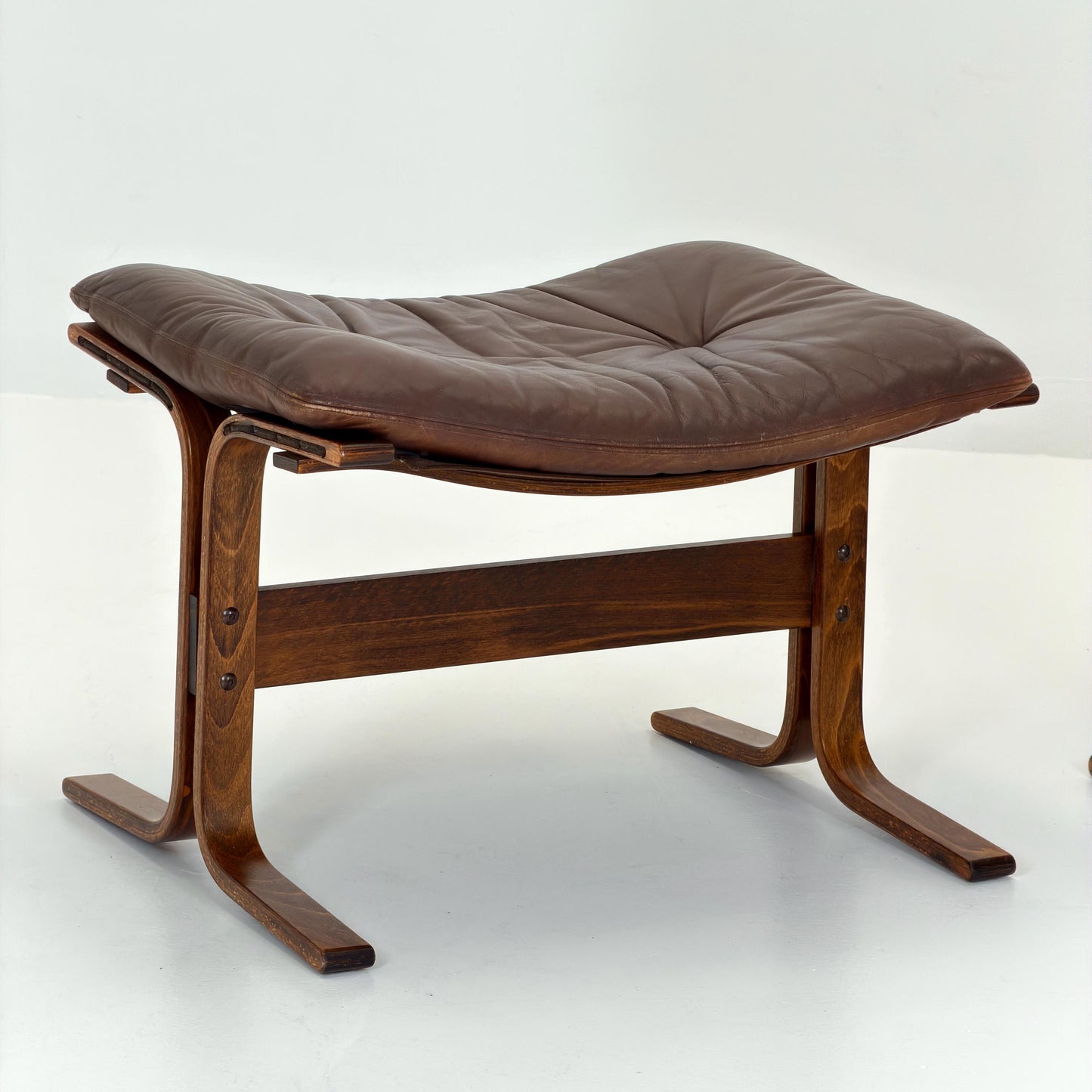 Mid Century Siesta High Back Lounge Chair & Ottoman Set by Ingmar Relling for Westnofa Norway 1960s
