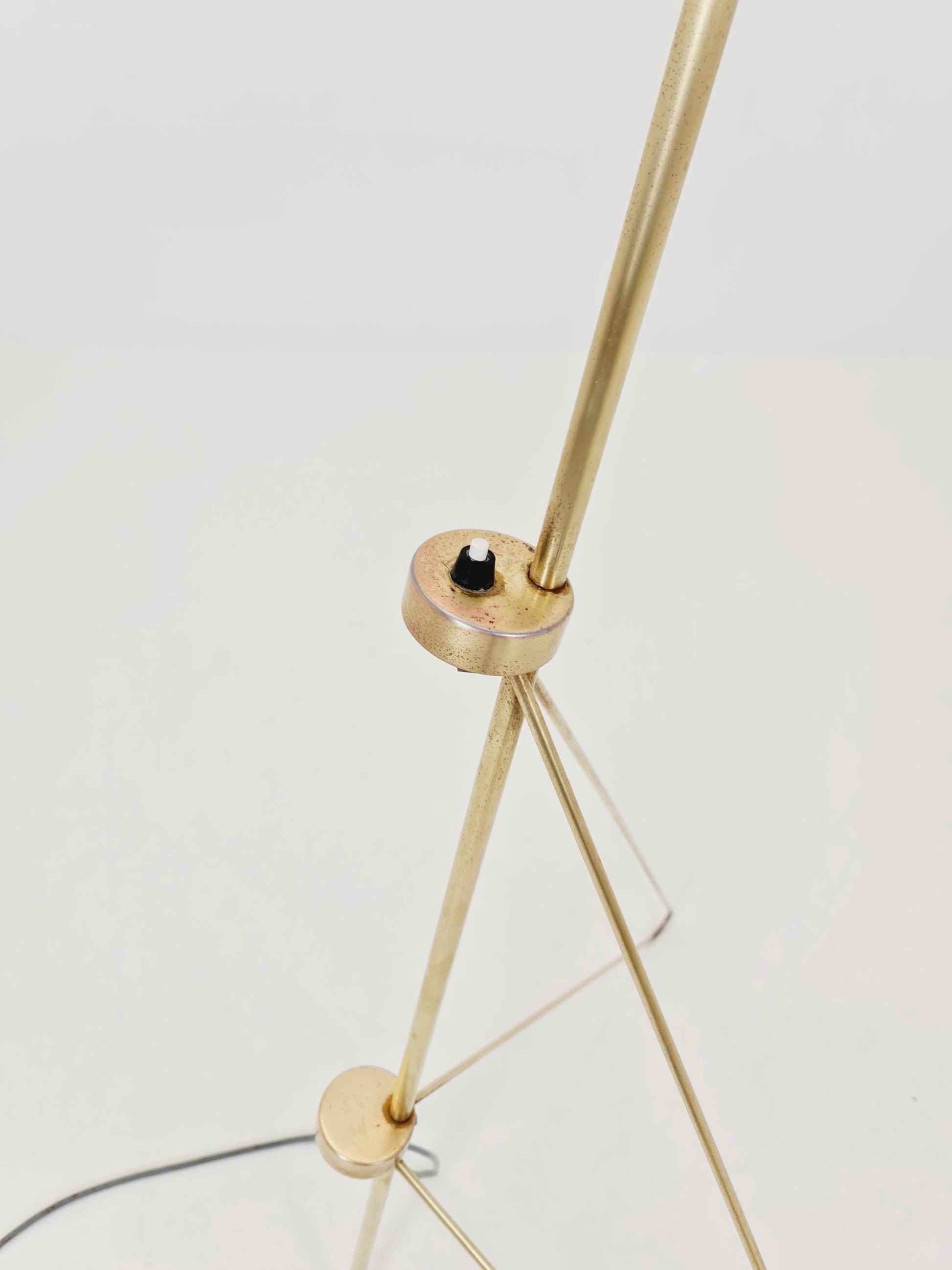 Mid century Super rare brass & Cocoon Floor lamp by Josef Horka 1950s
