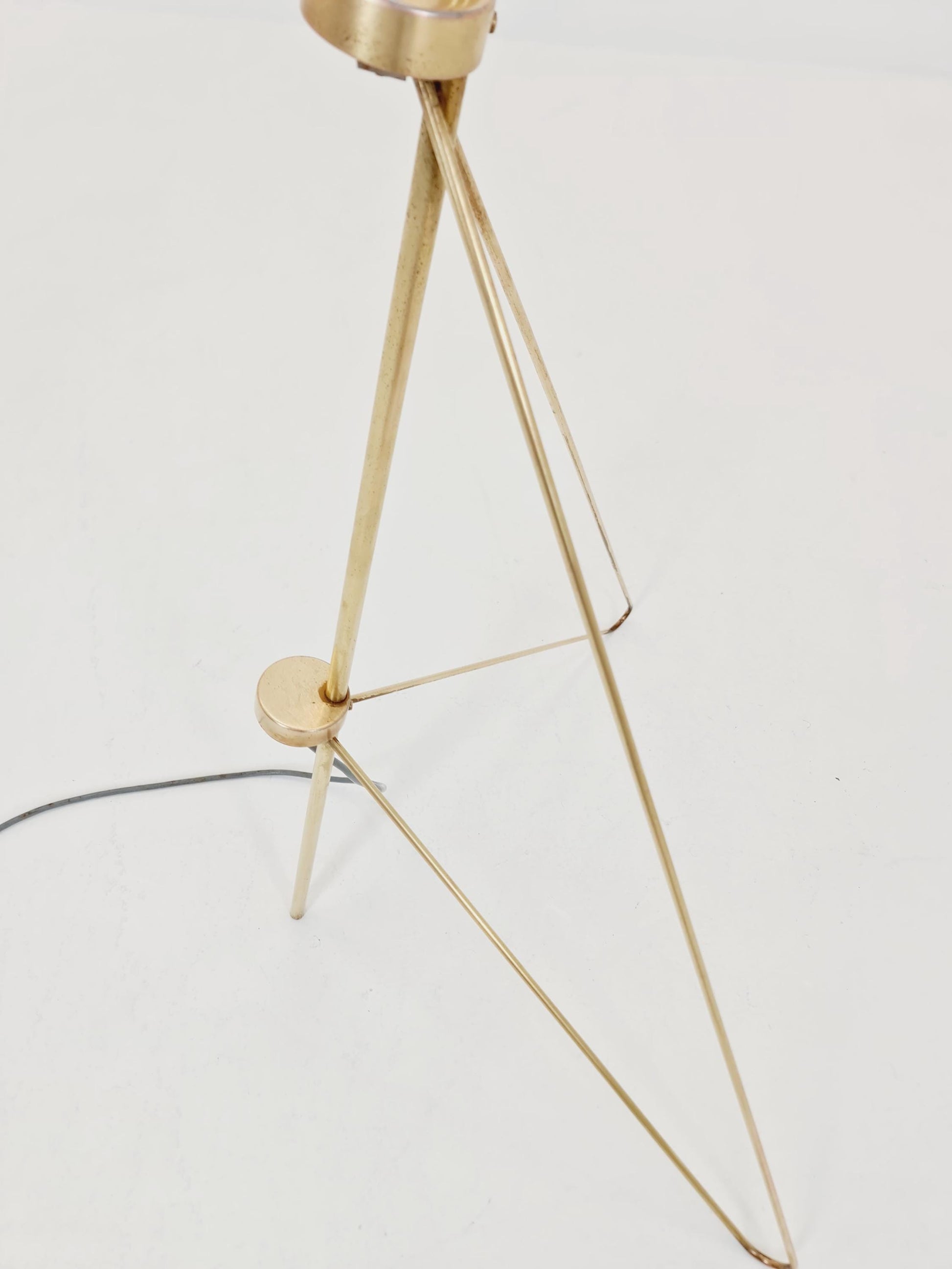 Mid century Super rare brass & Cocoon Floor lamp by Josef Horka 1950s