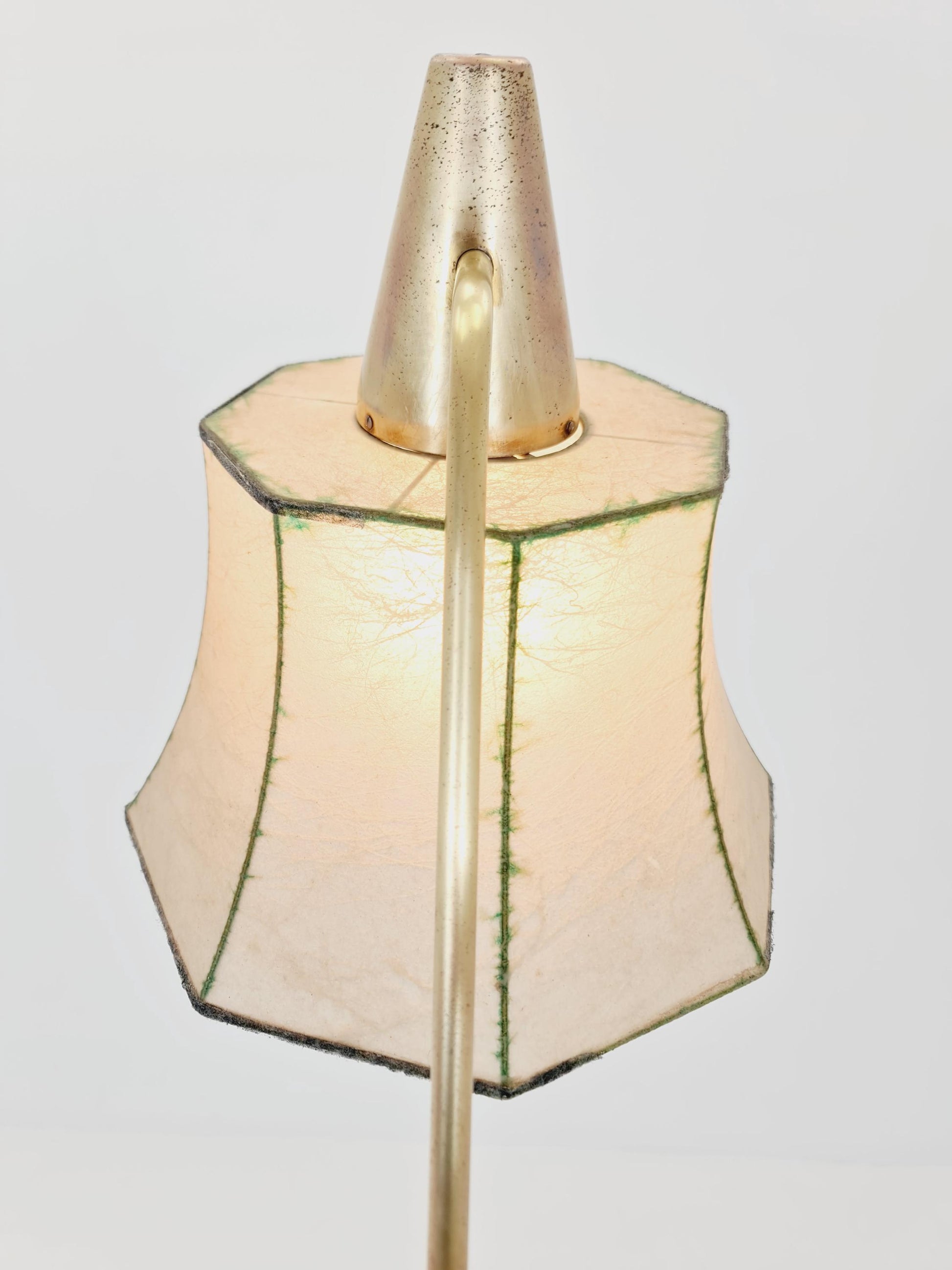 Mid century Super rare brass & Cocoon Floor lamp by Josef Horka 1950s