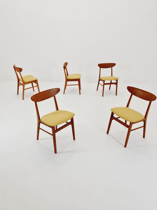 Vintage Danish teak dining Chairs by Farstrup mobler model n 210 1960s, Set of 5
