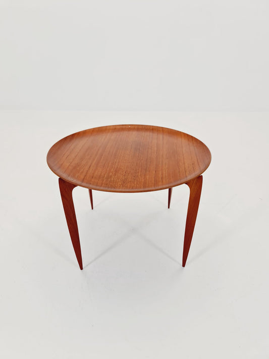 Teak Tray Table with Foldable Frame by Hans Engholm and Svend Åge Willumsen for Fritz Hansen, 1960s