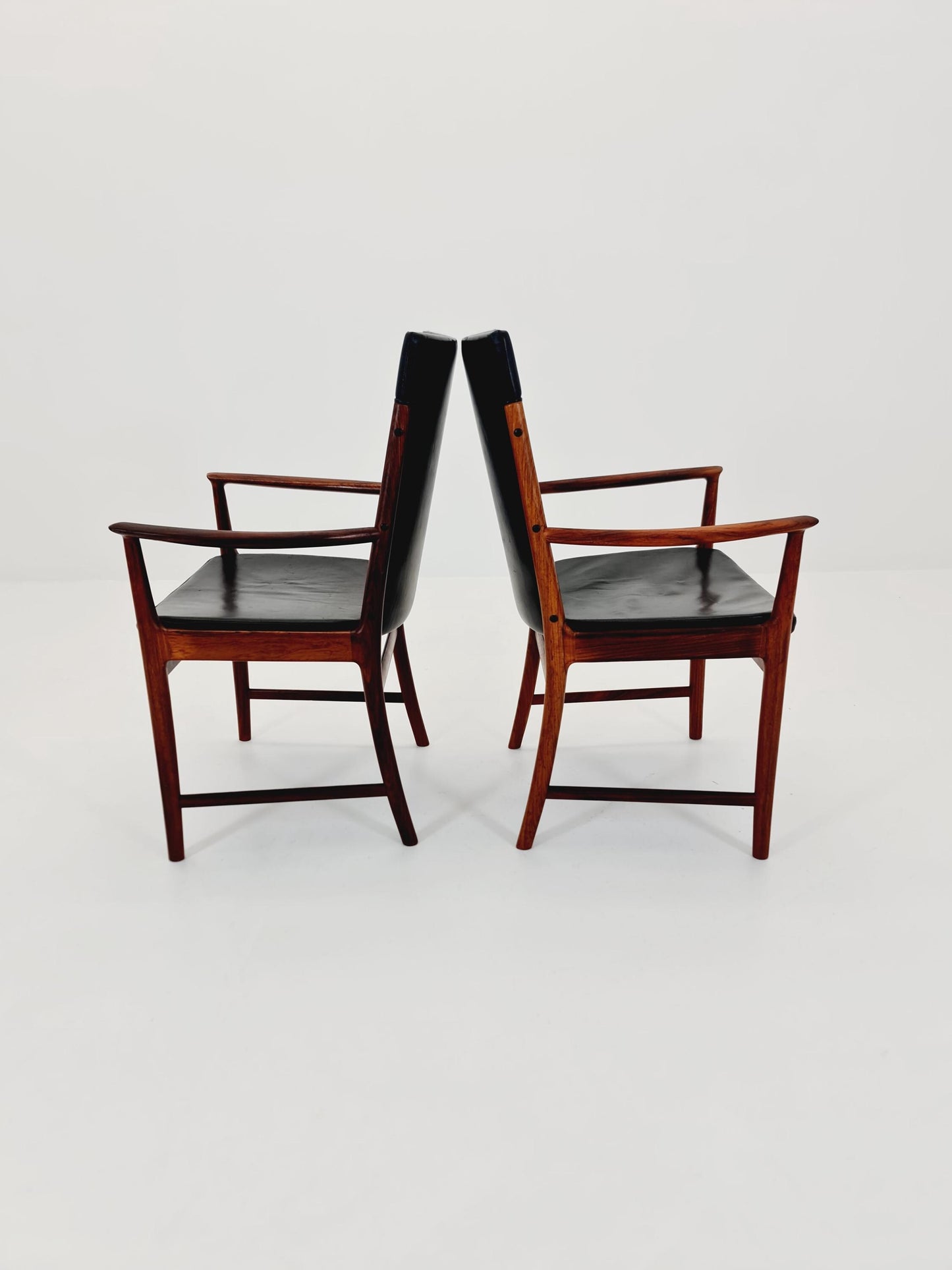 Mid Century Danish solid Rosewood Armchairs by Kai Lyngfeldt larsen Sorren Wiladsen , 1960s