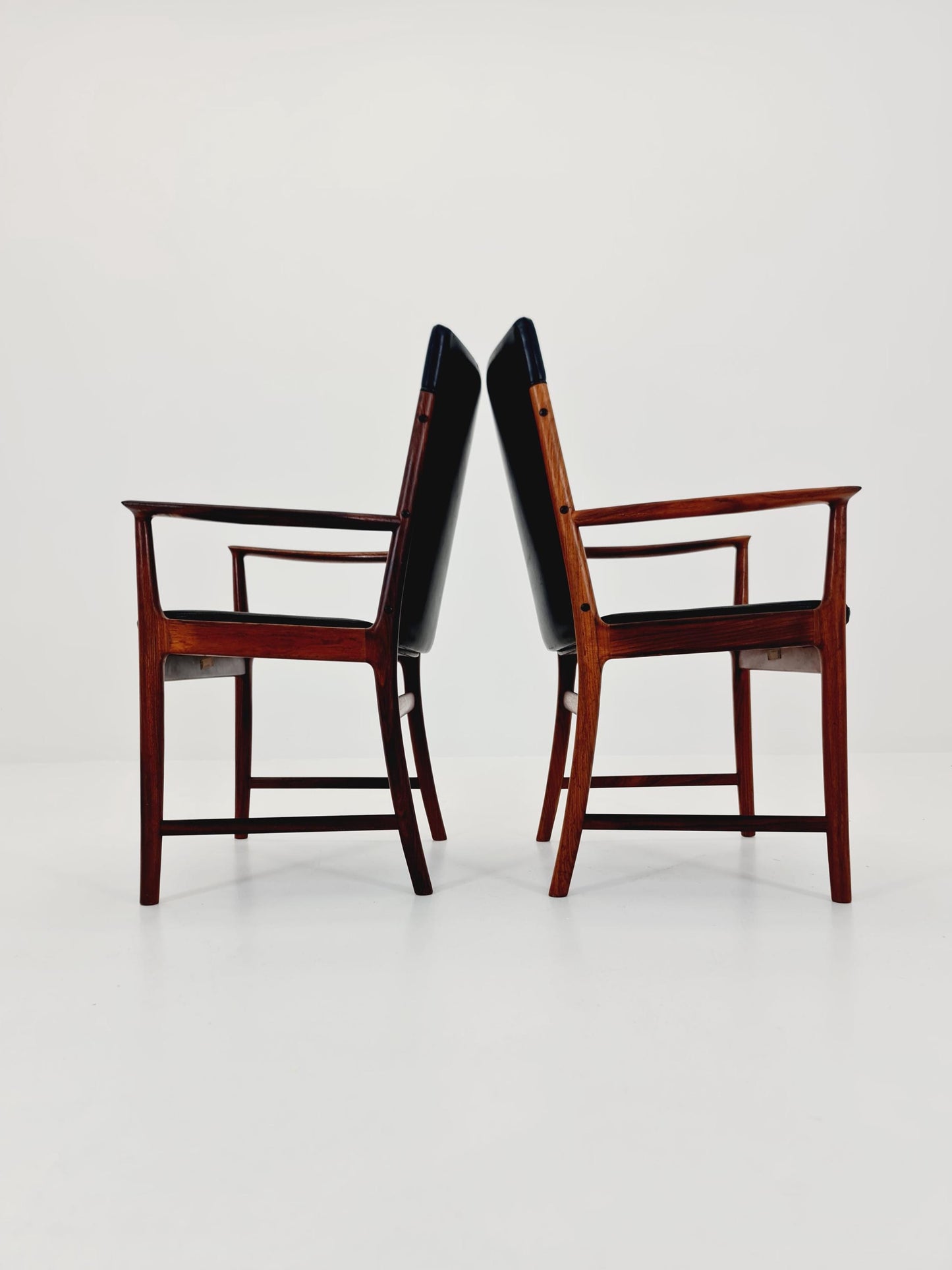 Mid Century Danish solid Rosewood Armchairs by Kai Lyngfeldt larsen Sorren Wiladsen , 1960s