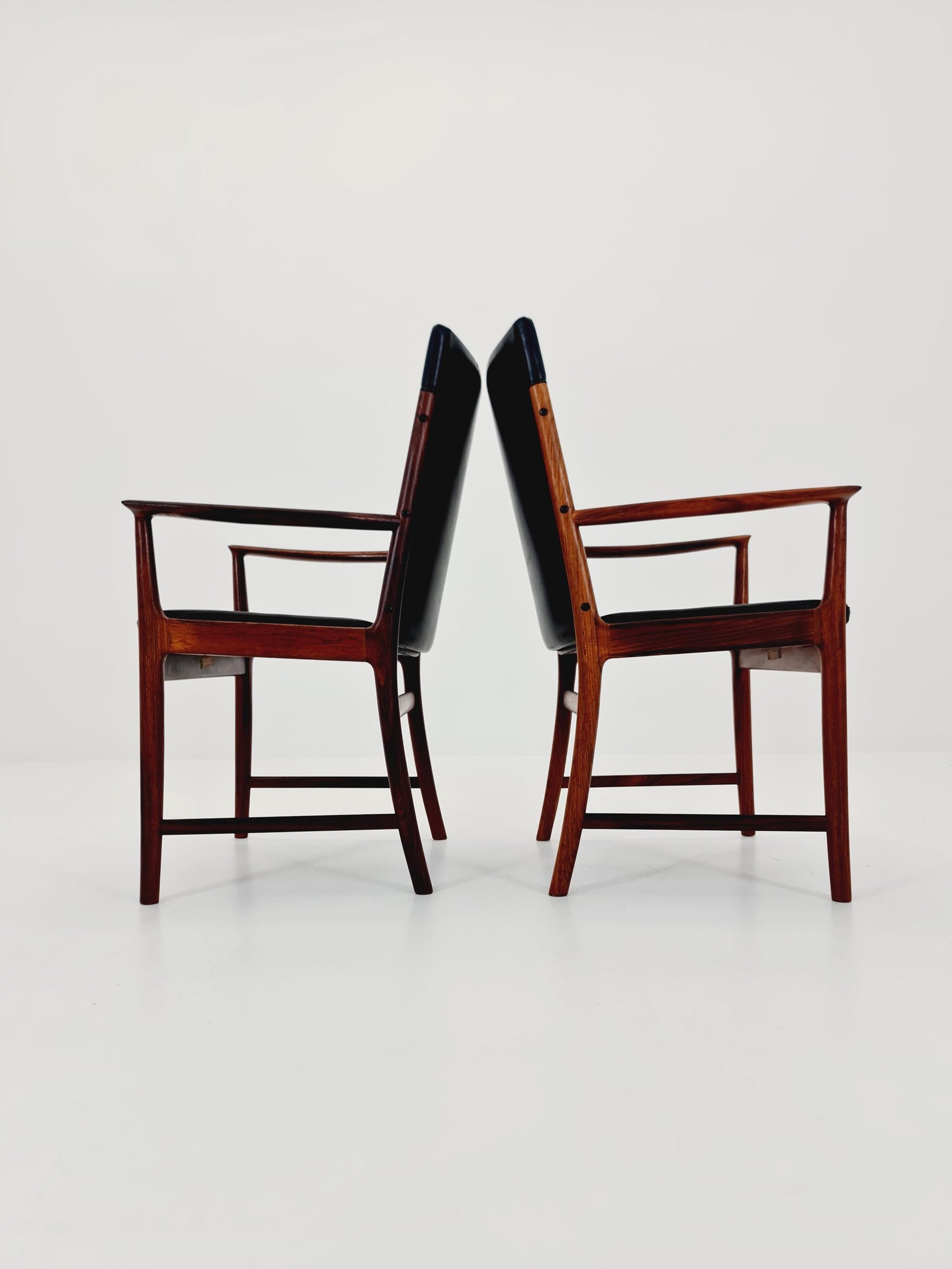 Mid Century Danish solid Rosewood Armchairs by Kai Lyngfeldt larsen Sorren Wiladsen , 1960s