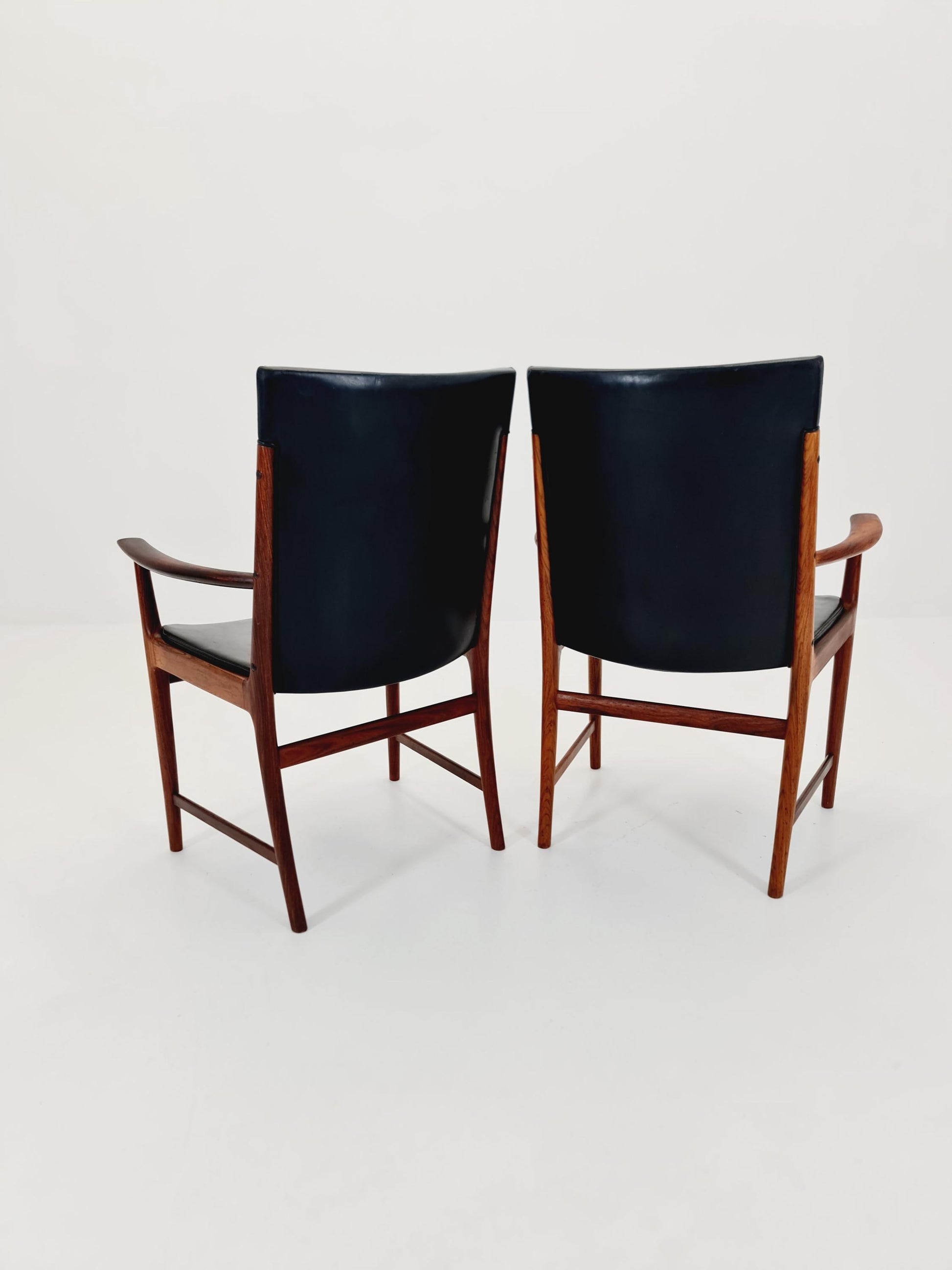 Mid Century Danish solid Rosewood Armchairs by Kai Lyngfeldt larsen Sorren Wiladsen , 1960s
