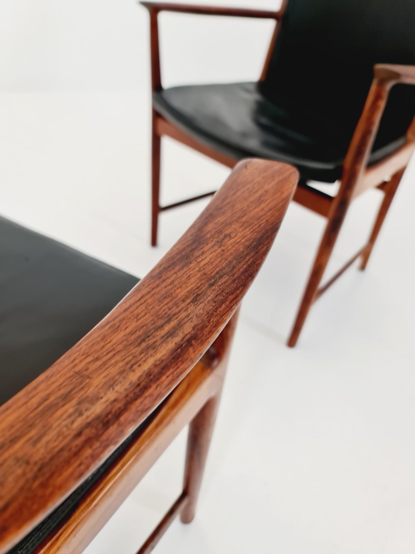 Mid Century Danish solid Rosewood Armchairs by Kai Lyngfeldt larsen Sorren Wiladsen , 1960s