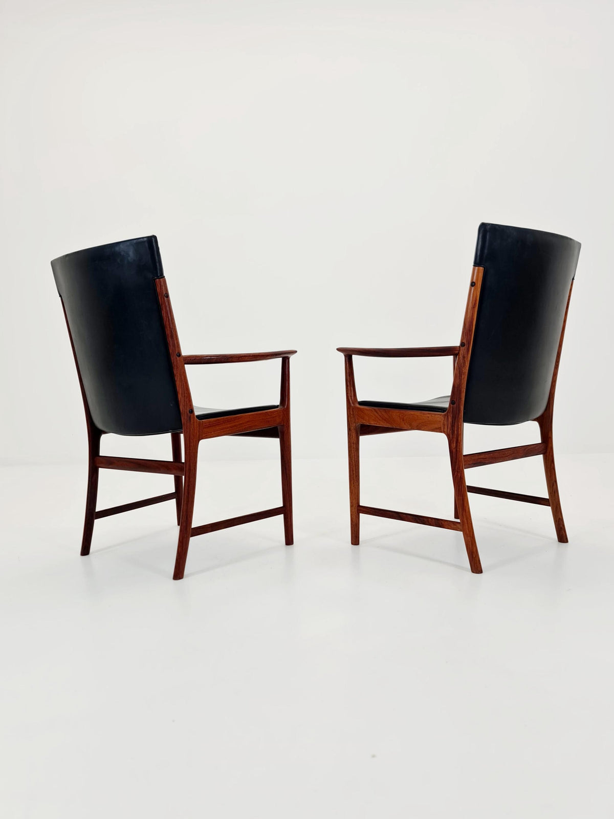 1 of 2 Mid Century Danish solid Rosewood Armchairs by Kai Lyngfeldt larsen Sorren Wiladsen , 1960s