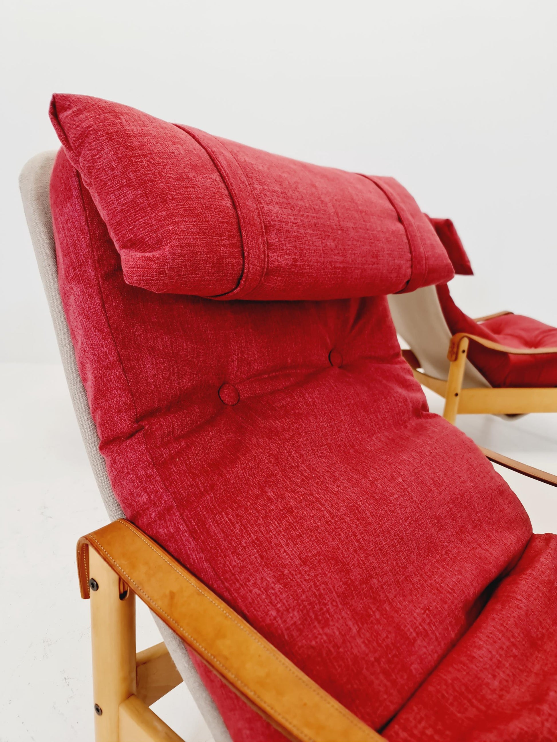 Mid-century vintage Safari Leather lounge chairs by Nili Stoppmobler denmark , 1970s Set of 4