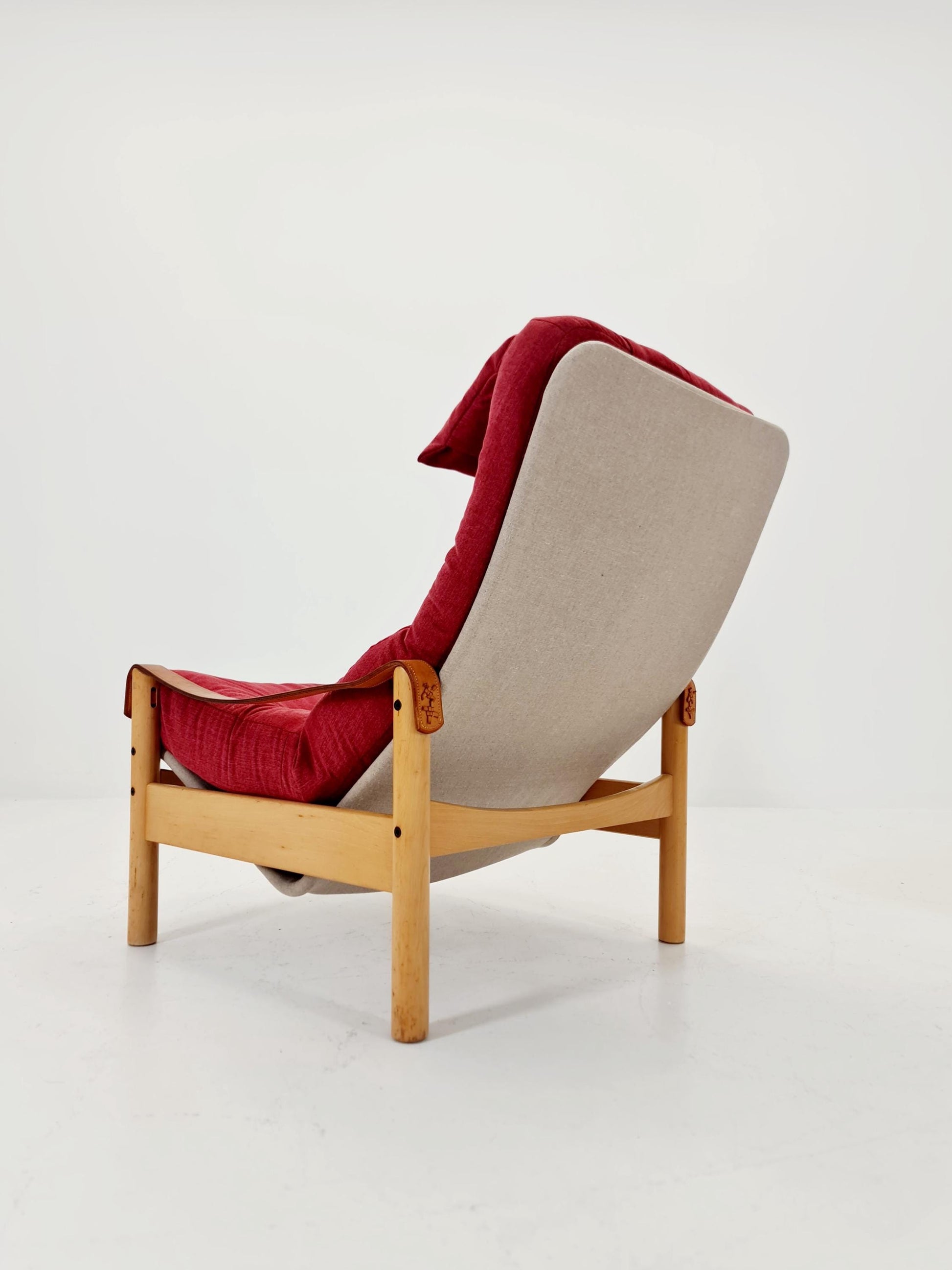 Mid-century vintage Safari Leather lounge chairs by Nili Stoppmobler denmark , 1970s Set of 2