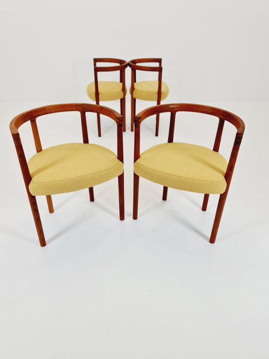 Super Rare Danish teak dining chair by Ole Gjerlv-Knudsen for Bramin, 1960s,Set of 4