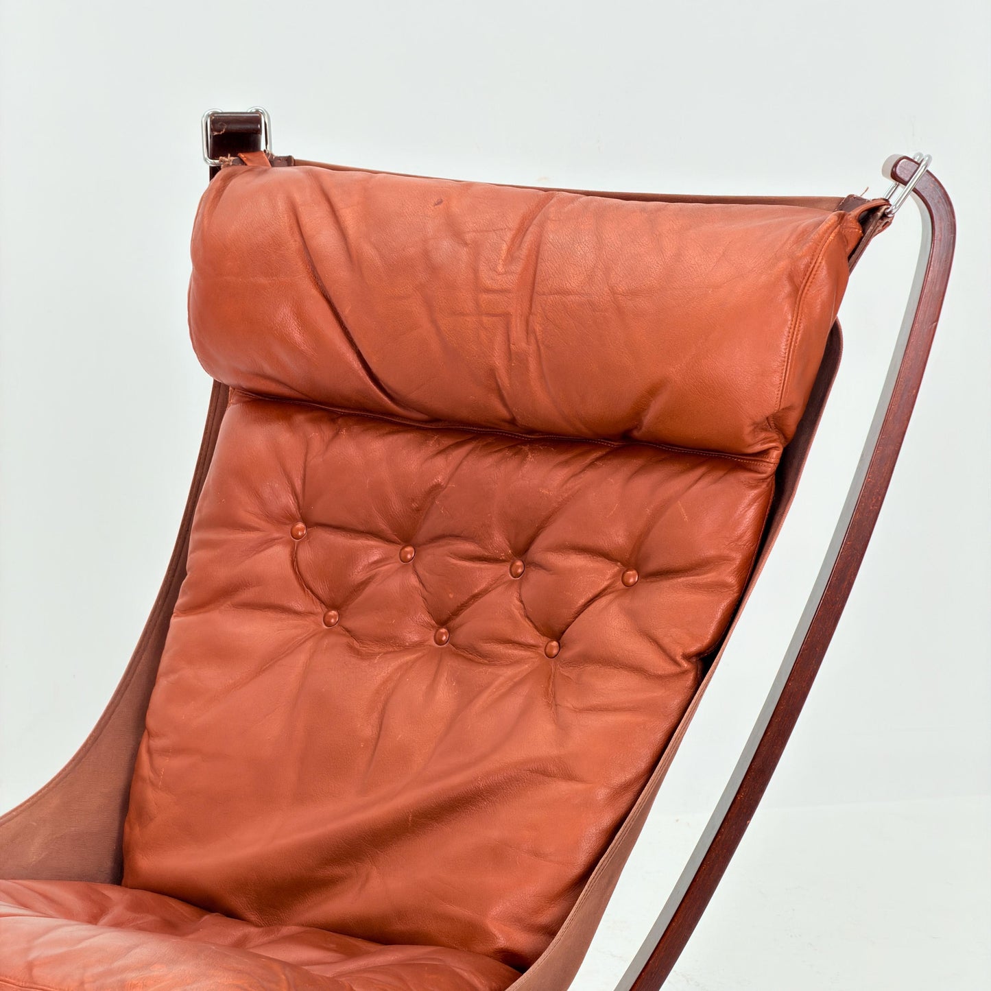 Mid century Falcon Lounge chair and footstool by Sigurd Ressell for Vatne Møbler, 1970s, set of 2