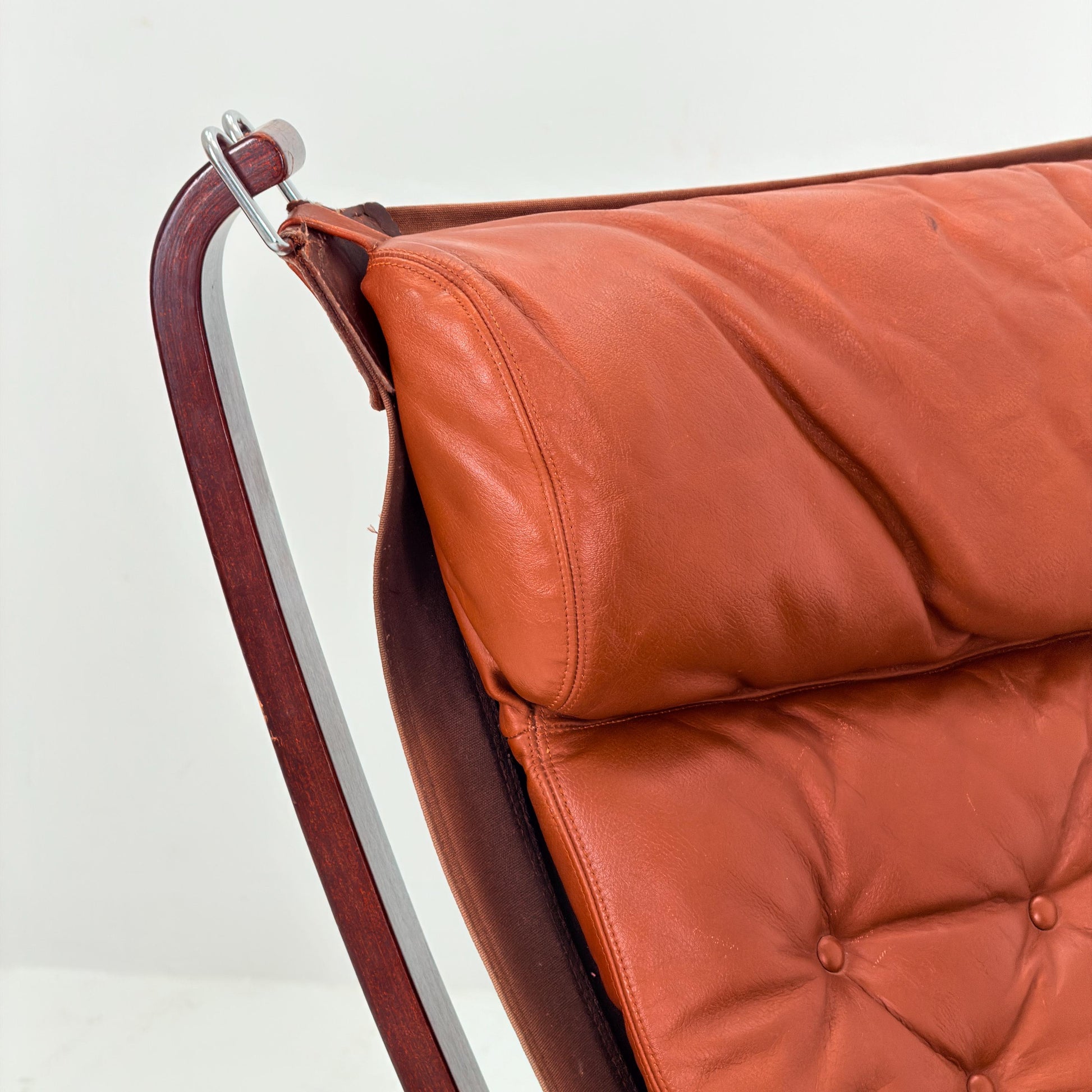Mid century Falcon Lounge chair and footstool by Sigurd Ressell for Vatne Møbler, 1970s, set of 2
