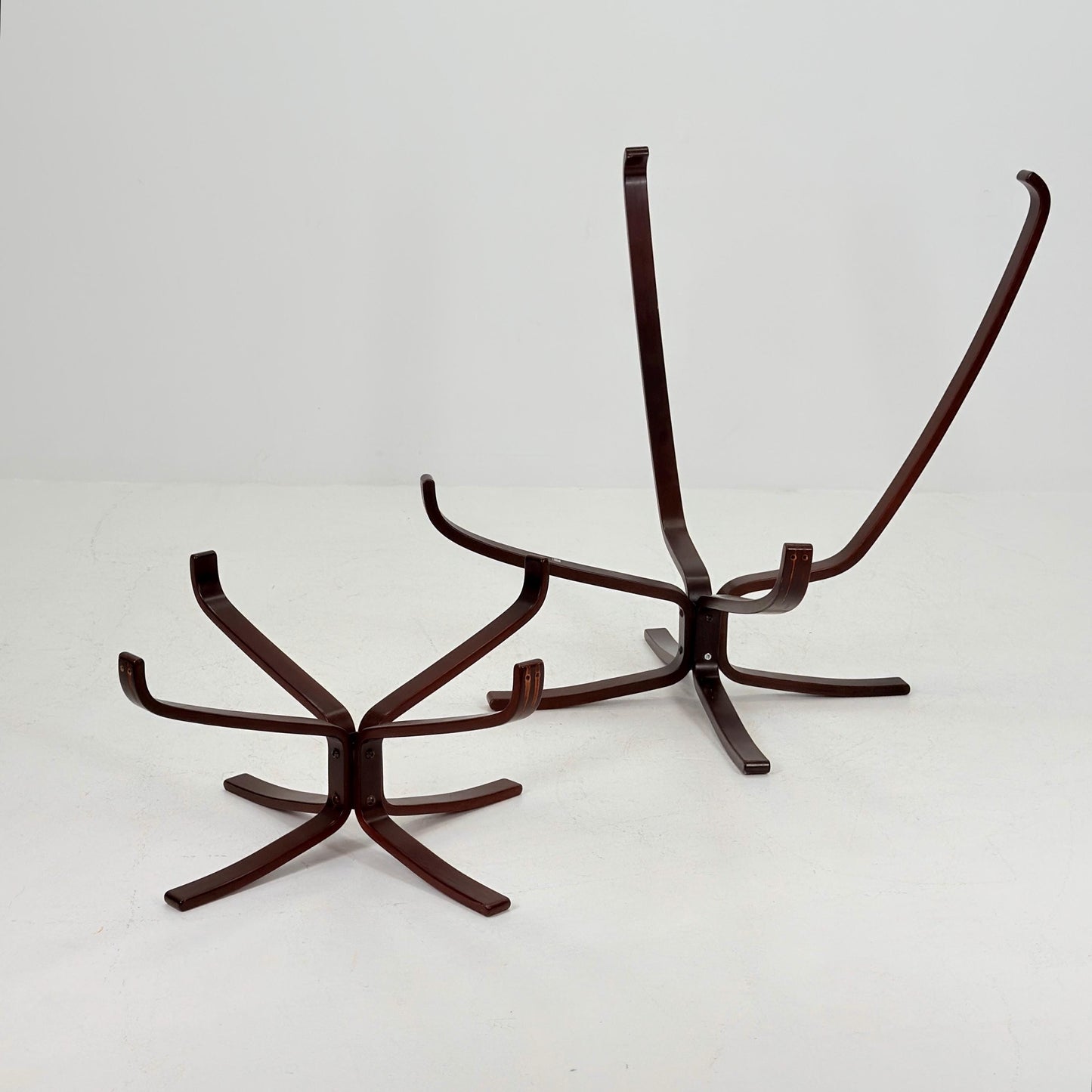 Mid century Falcon Lounge chair and footstool by Sigurd Ressell for Vatne Møbler, 1970s, set of 2