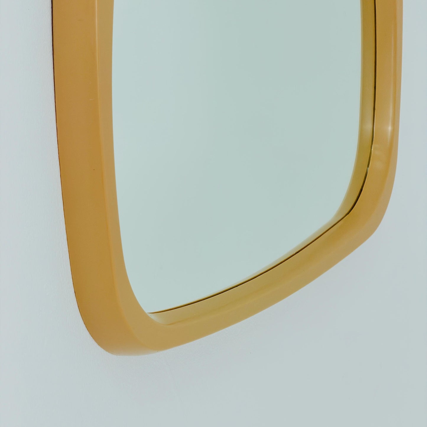 Mid century large Space age beige /white plastic wall mirror 1970s Germany