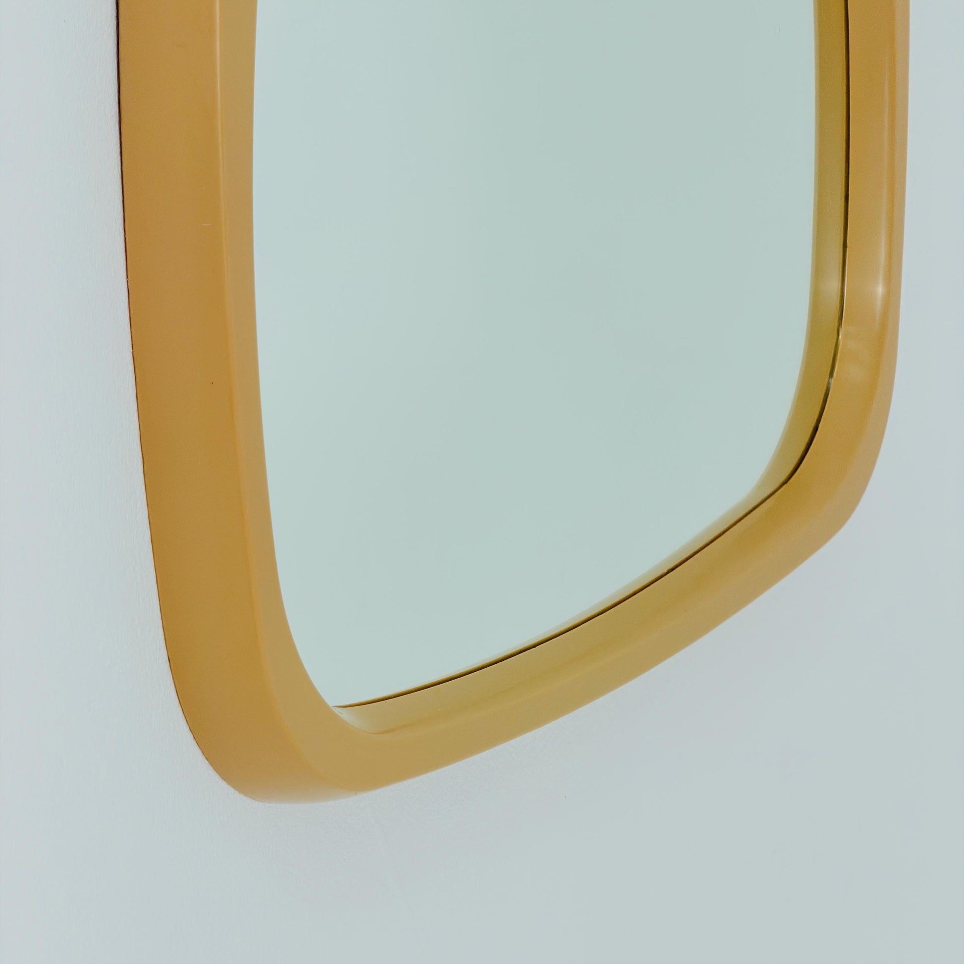 Mid century large Space age beige /white plastic wall mirror 1970s Germany