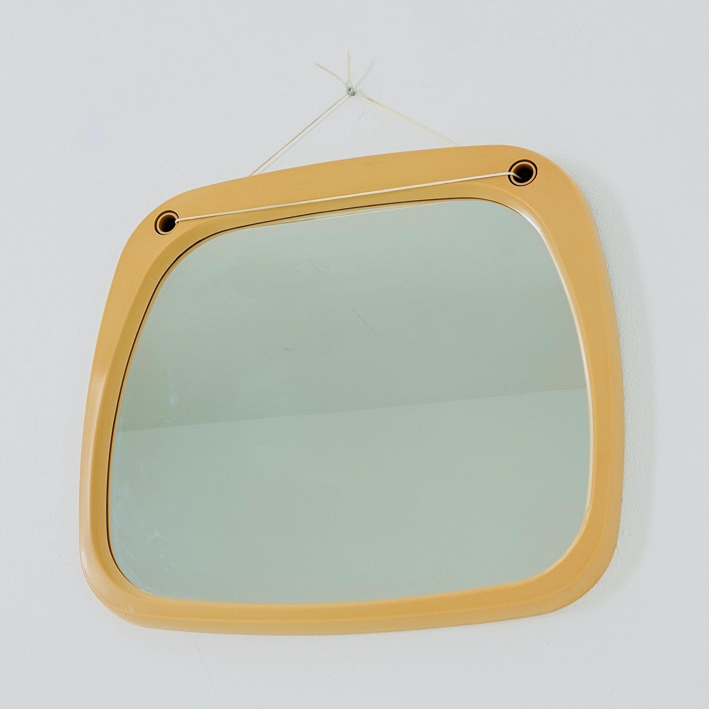 Mid century large Space age beige /white plastic wall mirror 1970s Germany