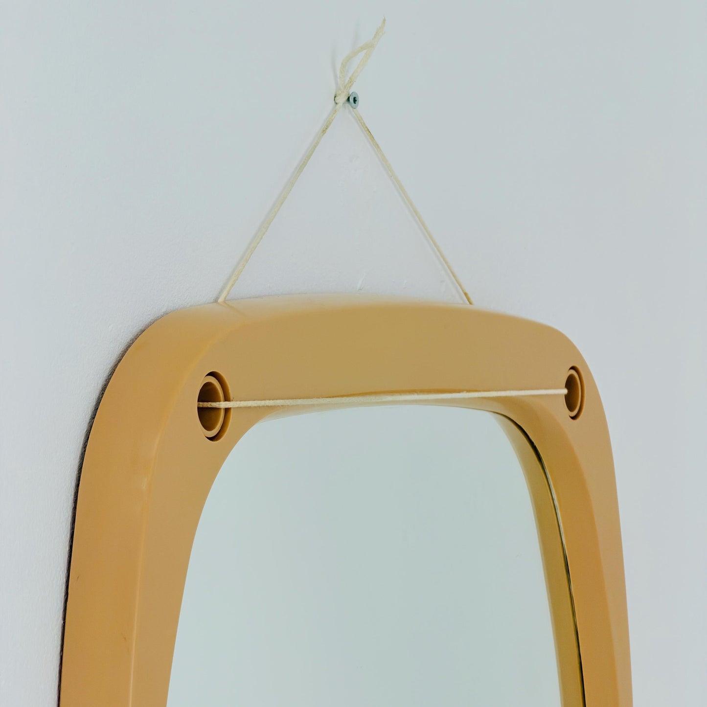 Mid century large Space age beige /white plastic wall mirror 1970s Germany