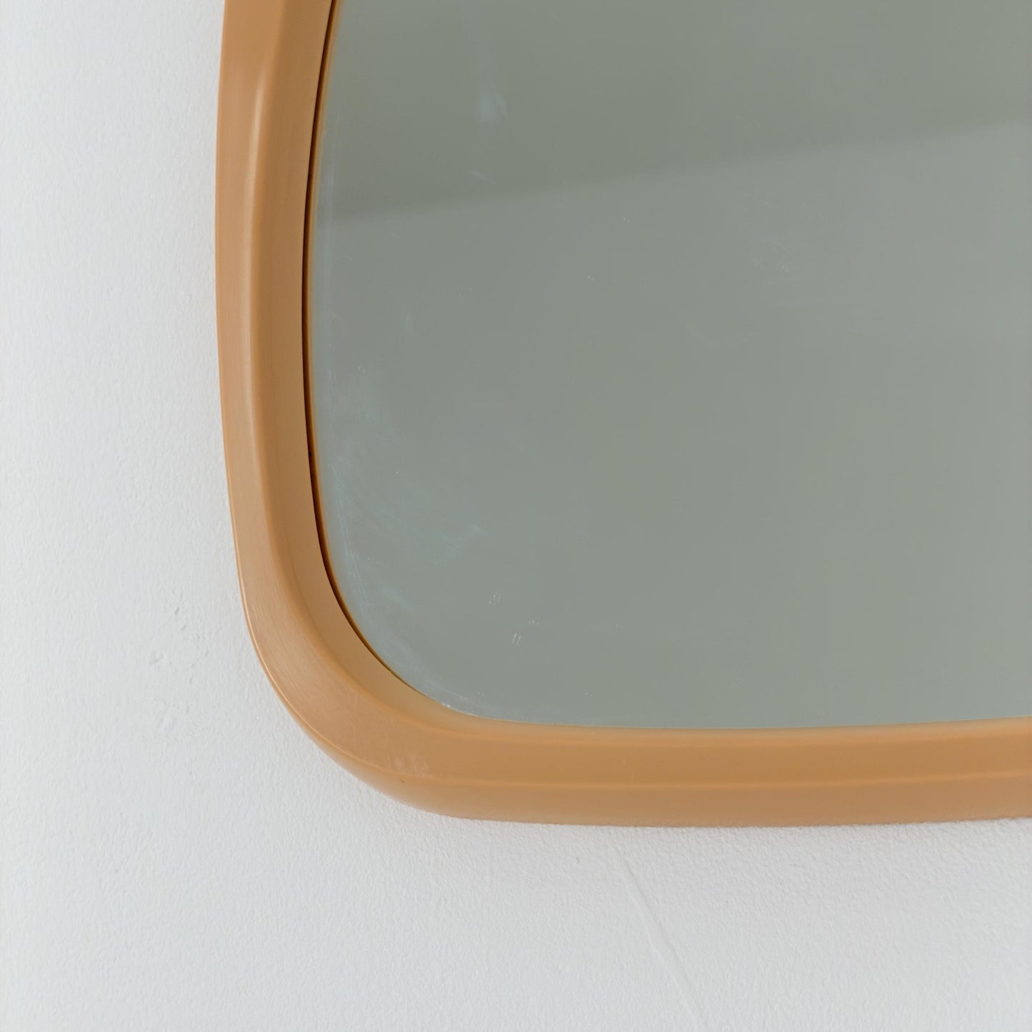 Mid century large Space age beige /white plastic wall mirror 1970s Germany