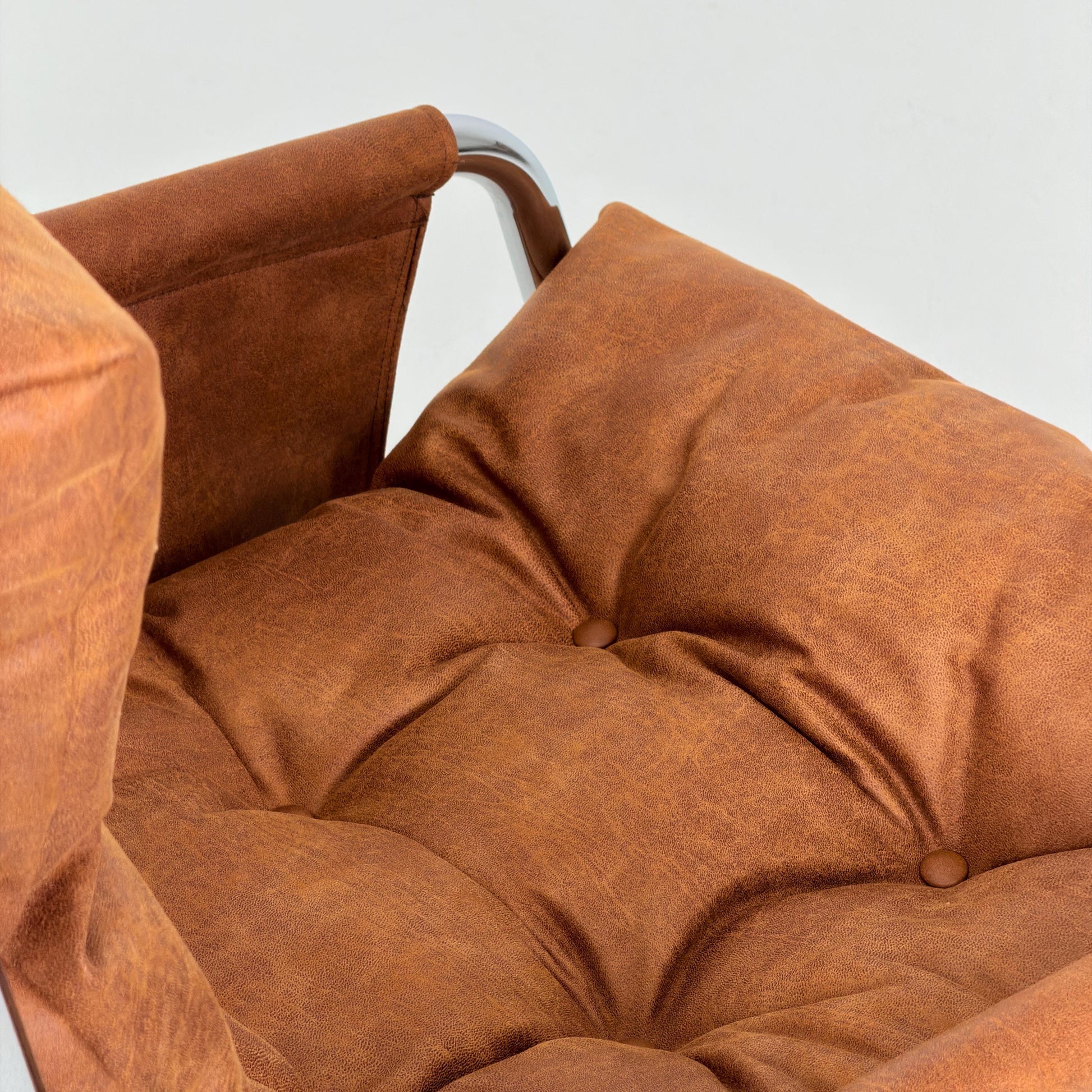 Mid century leather lounge chair By Gillis Lundgren Ikea Hoss Sweden 1970s